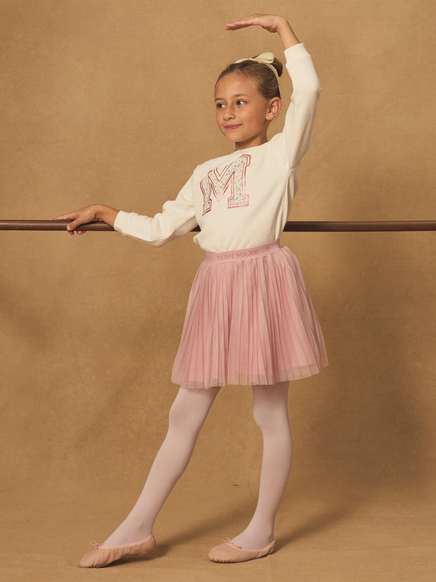 Jupe rose plissée en tulle Fille - Image 4