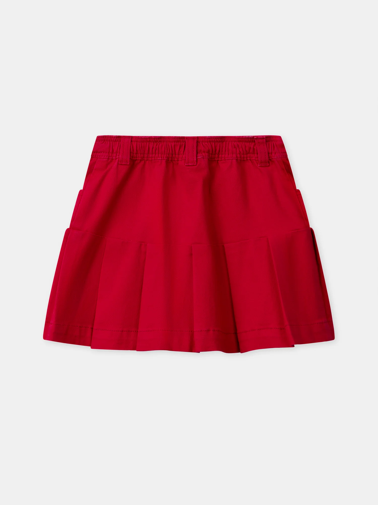 Jupe plissée rouge à broderies fleurs Fille - Image 7