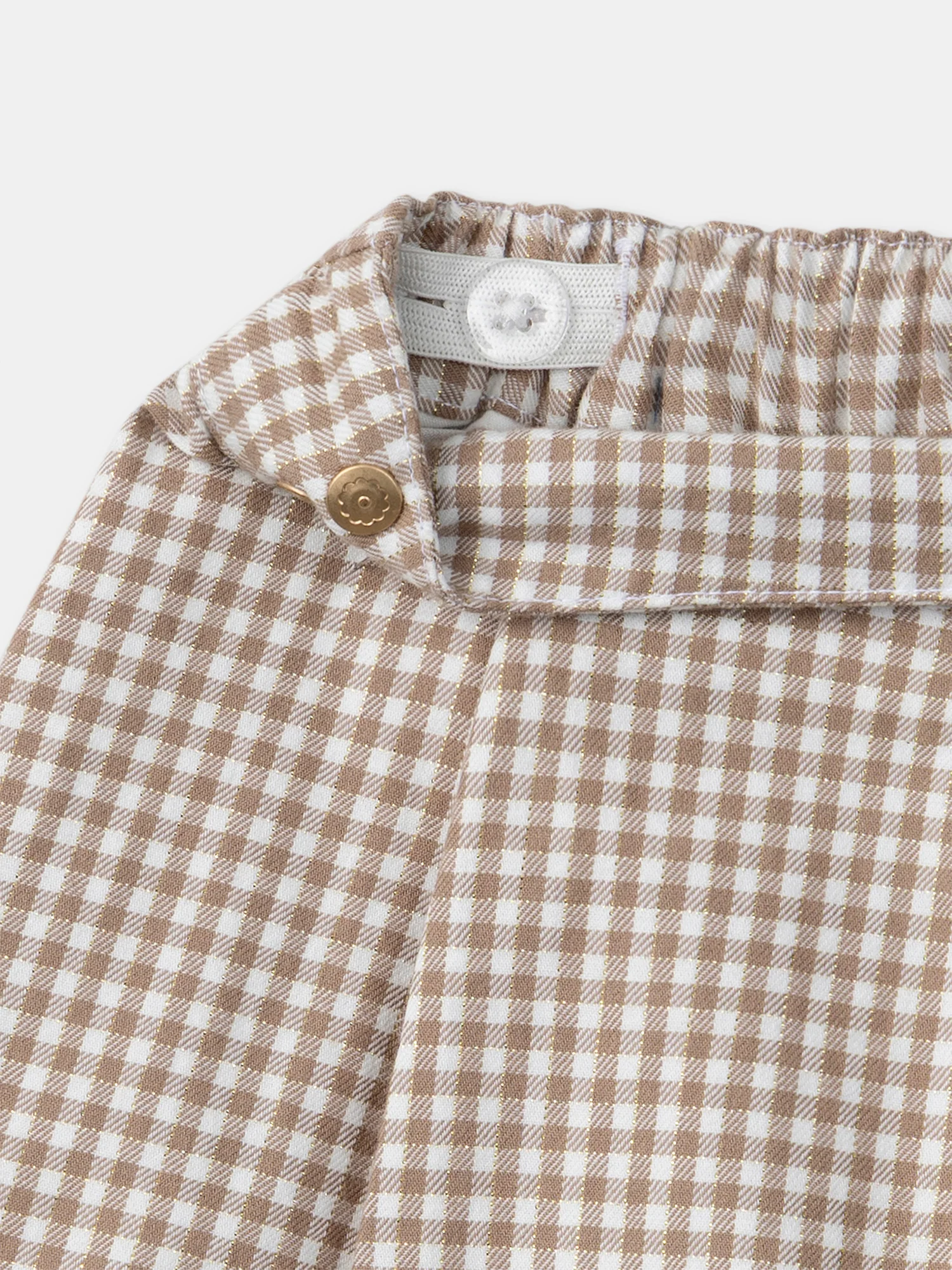 Jupe-short vichy marron et blanc Fille - Image 5