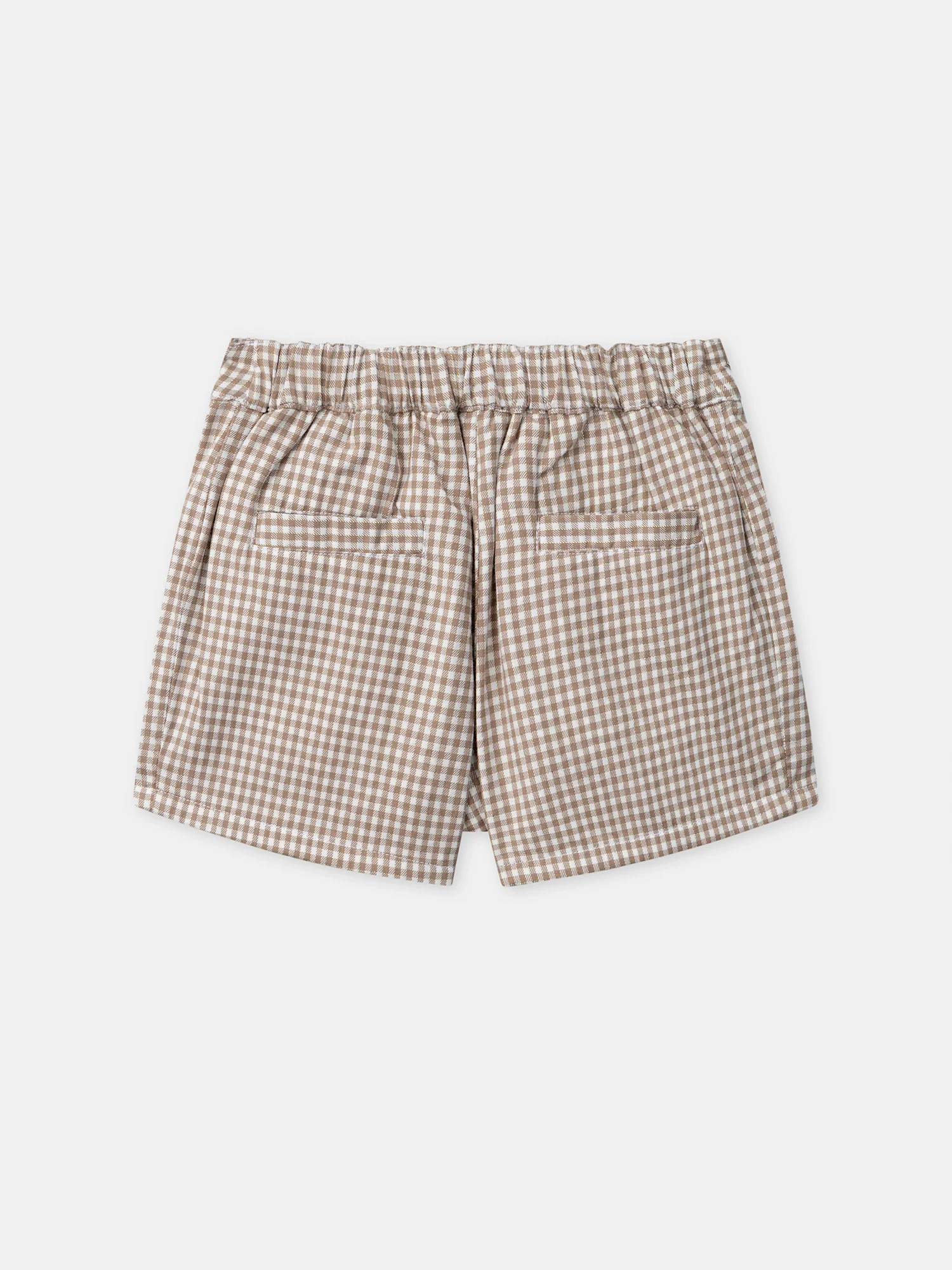 Jupe-short vichy marron et blanc Fille - Image 6