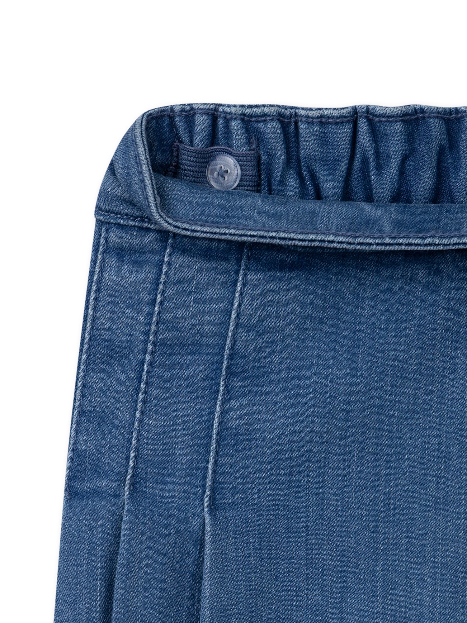 Jupe-short en jean bleu mi-plissée Fille - Image 6