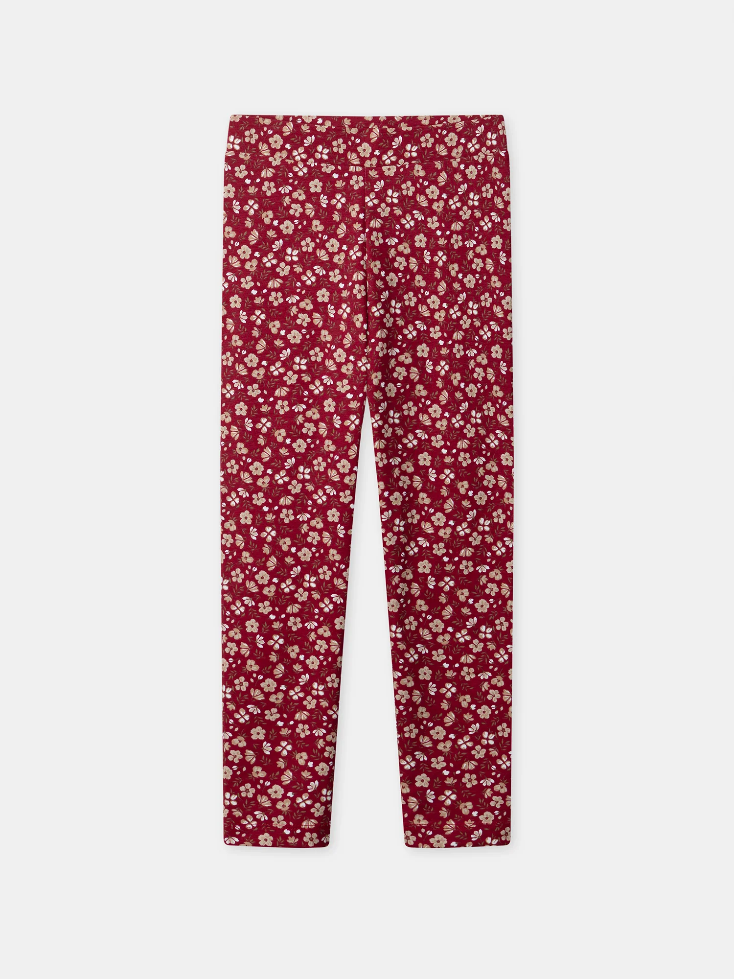 Legging bordeau imprimé fleuri Fille