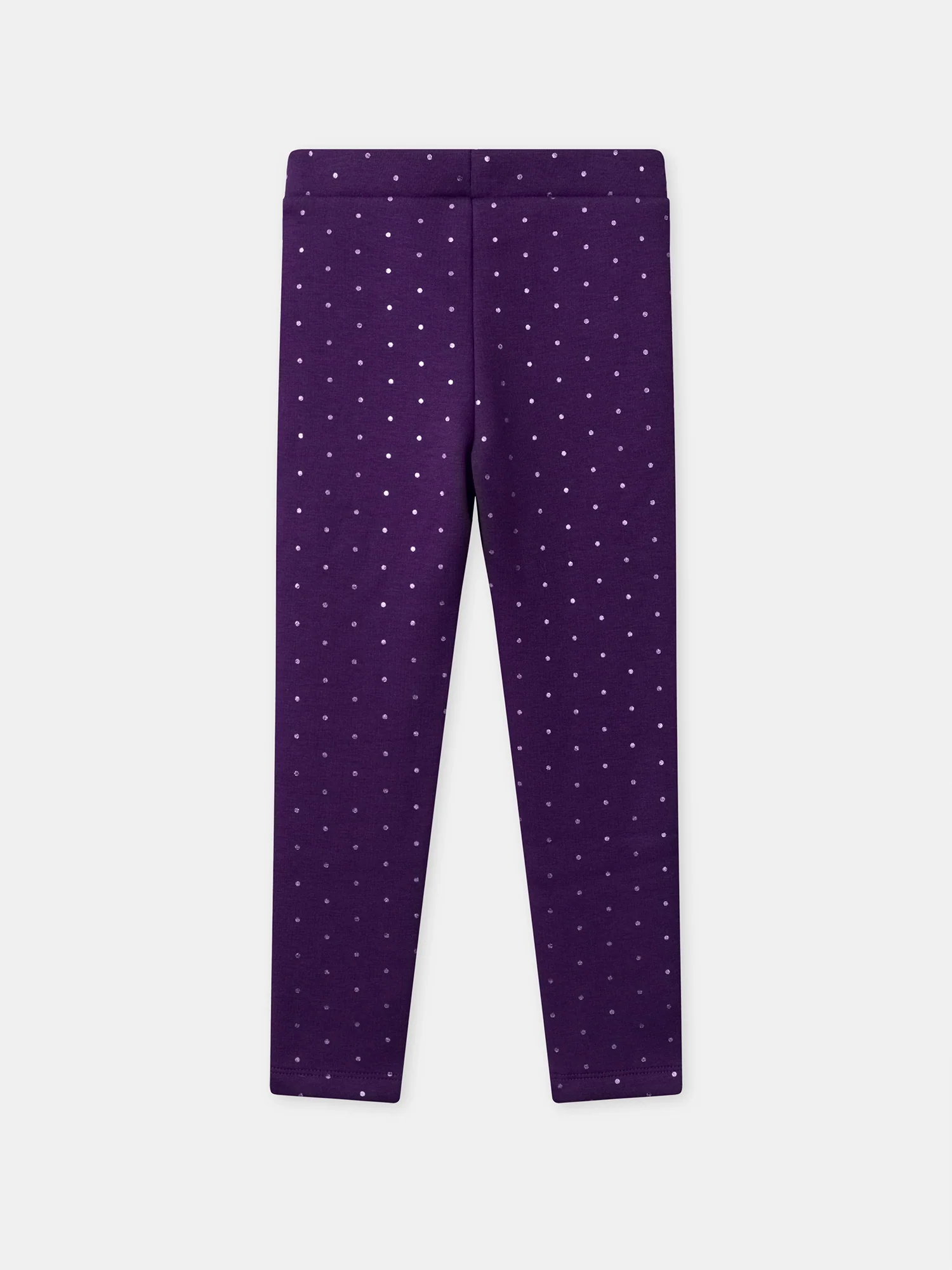 Lot de 2 leggings fourrés violet à pois ou bleu uni Fille - Image 4
