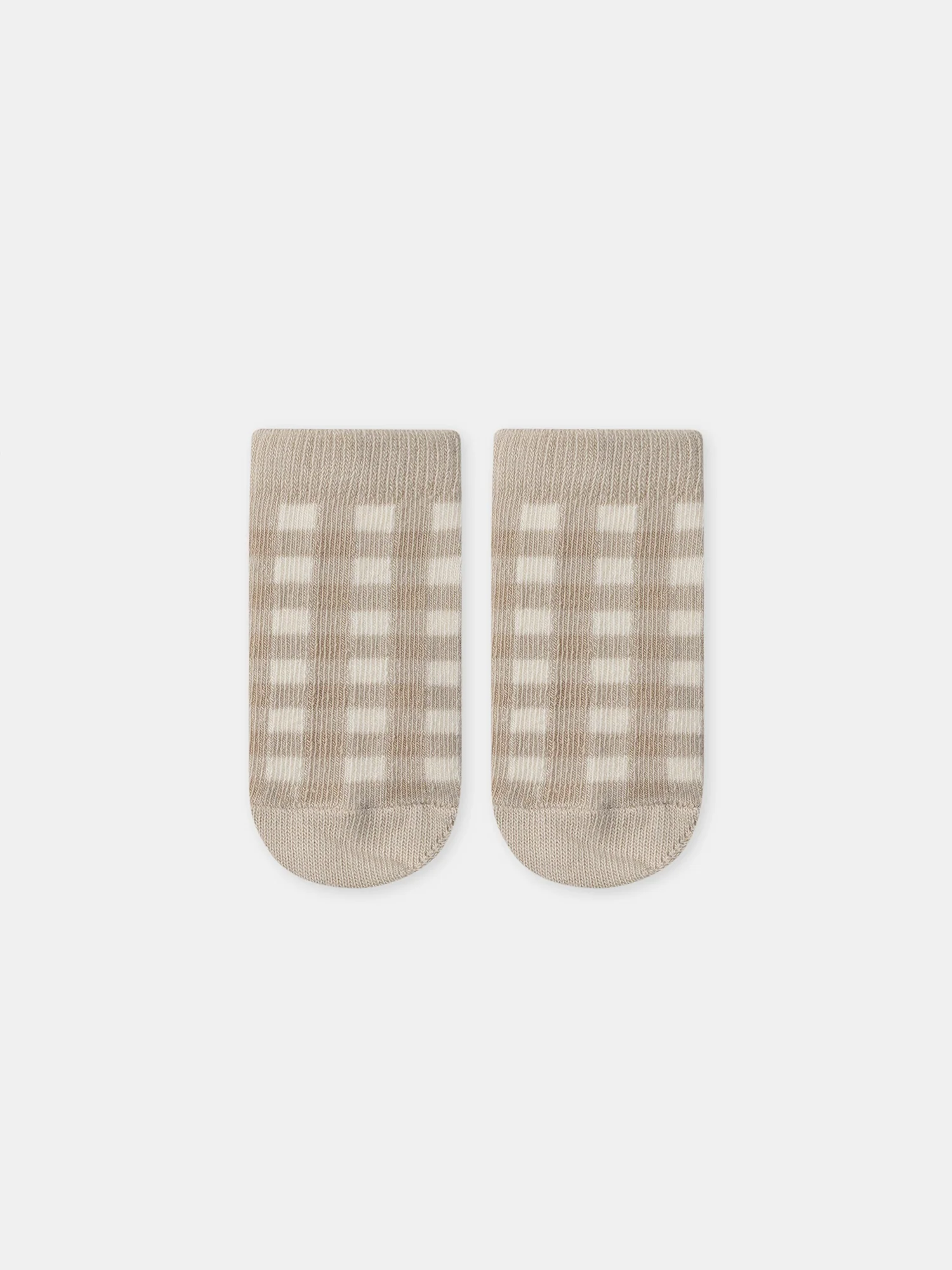 Lot de 2 chaussettes vichy ou beige uni Bébé Garçon - Image 3