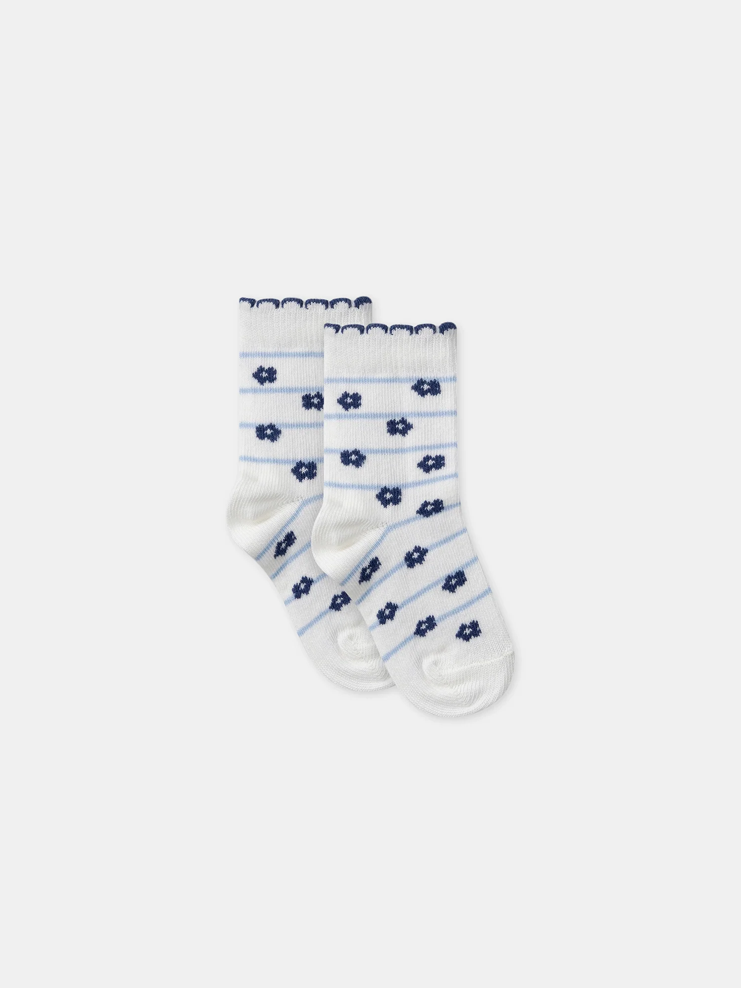 Lot de 3 chaussettes jacquard fleur - Image 8