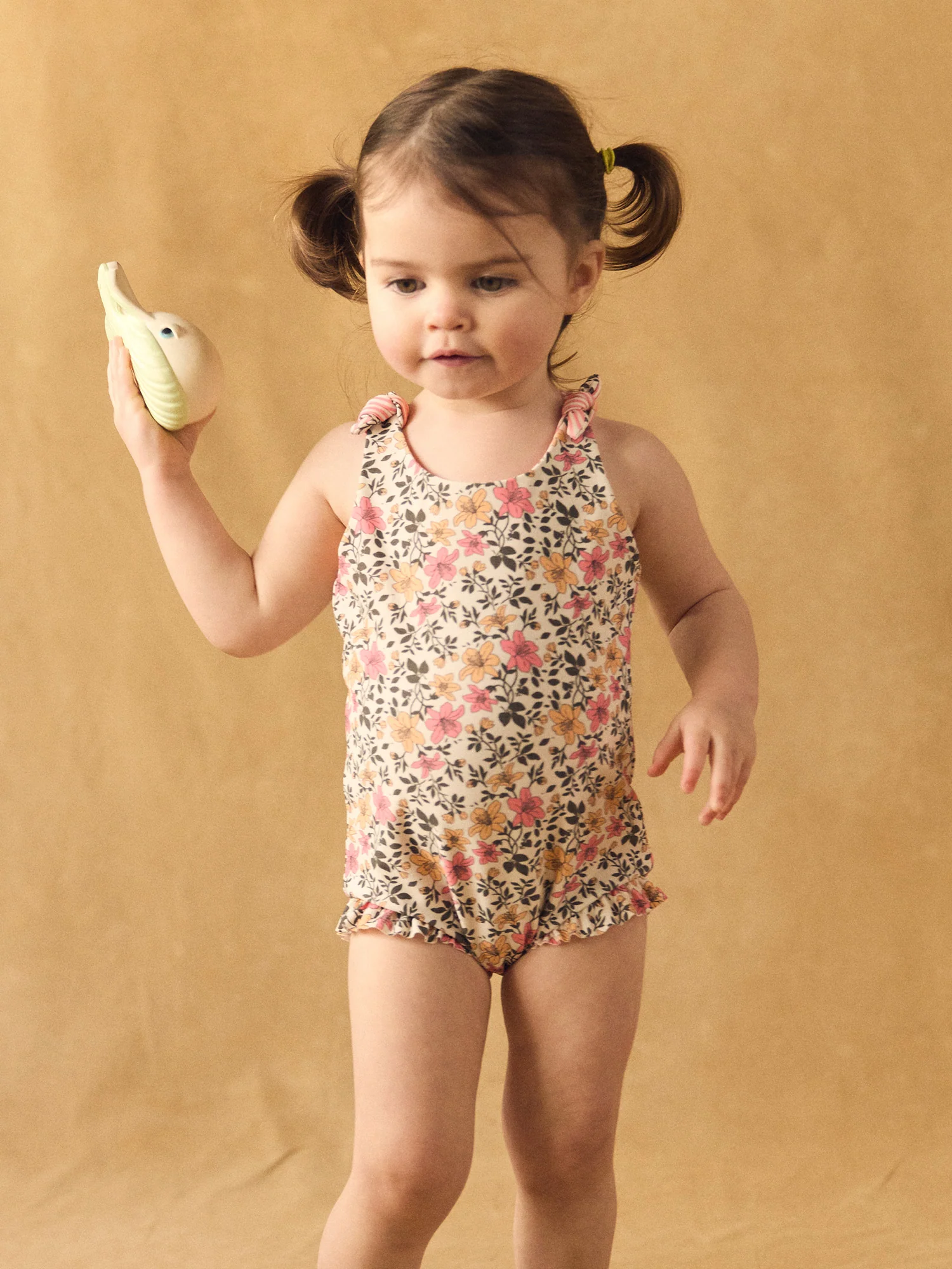Maillot de bain une pièce réversible imprimé fleuri ou à rayures Bébé Fille - Image 2