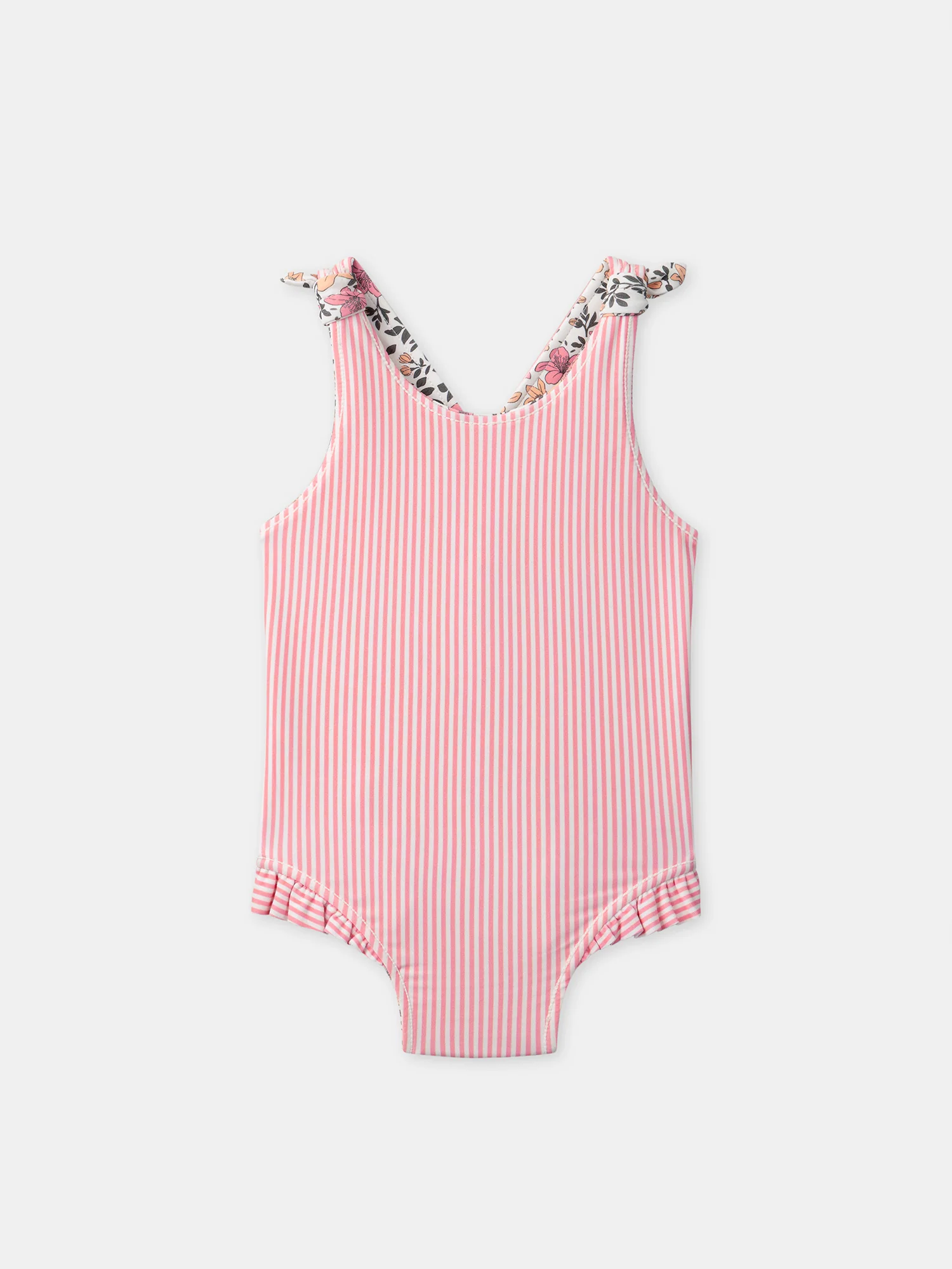 Maillot de bain une pièce réversible imprimé fleuri ou à rayures Bébé Fille - Image 9