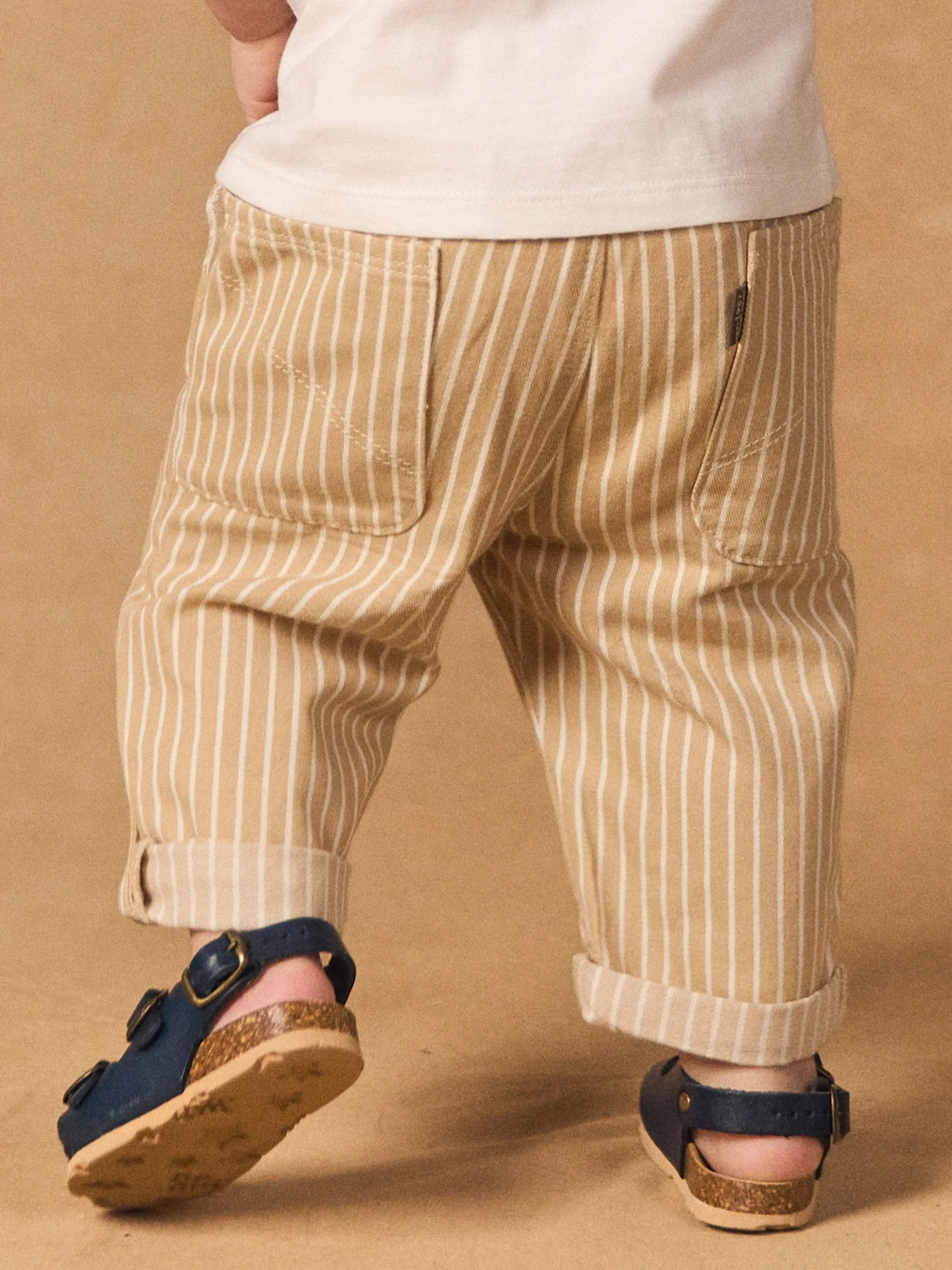 Pantalon à rayures et retroussables Bébé Garçon - Image 3