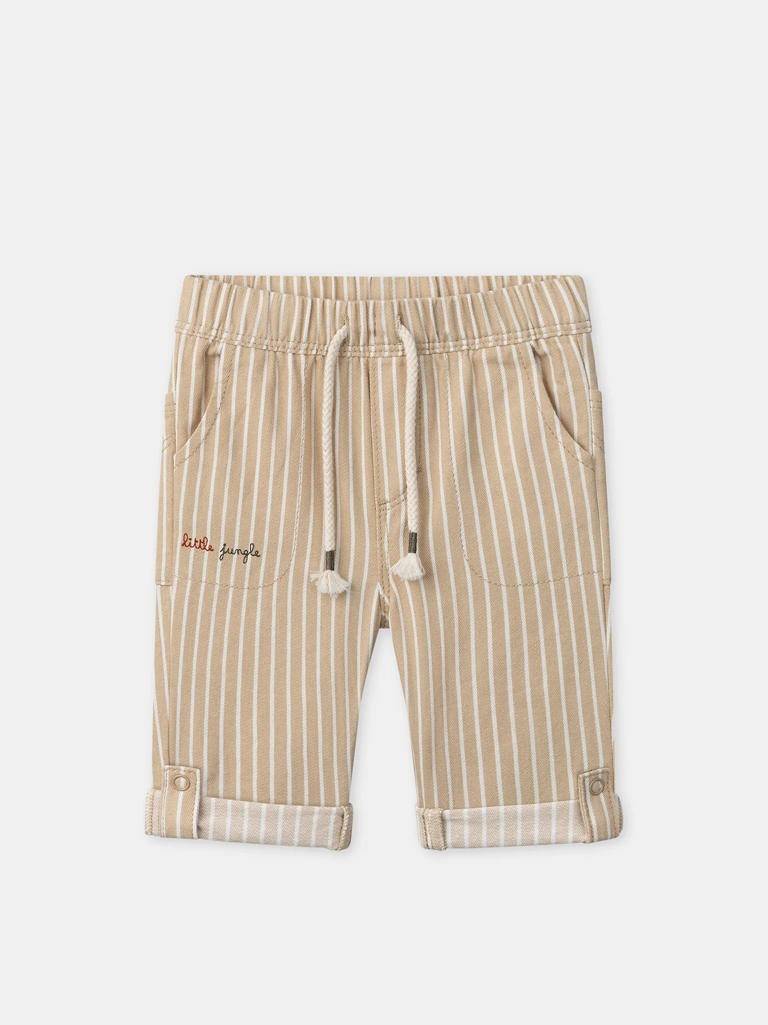 Pantalon à rayures et retroussables Bébé Garçon - Image 5
