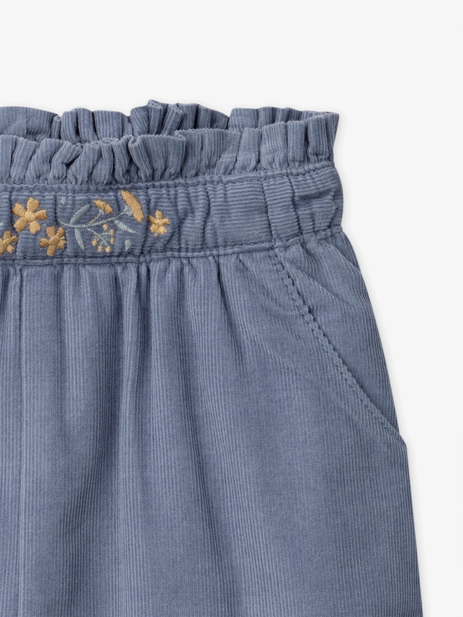 Pantalon bleu en velours Bébé Fille - Image 2