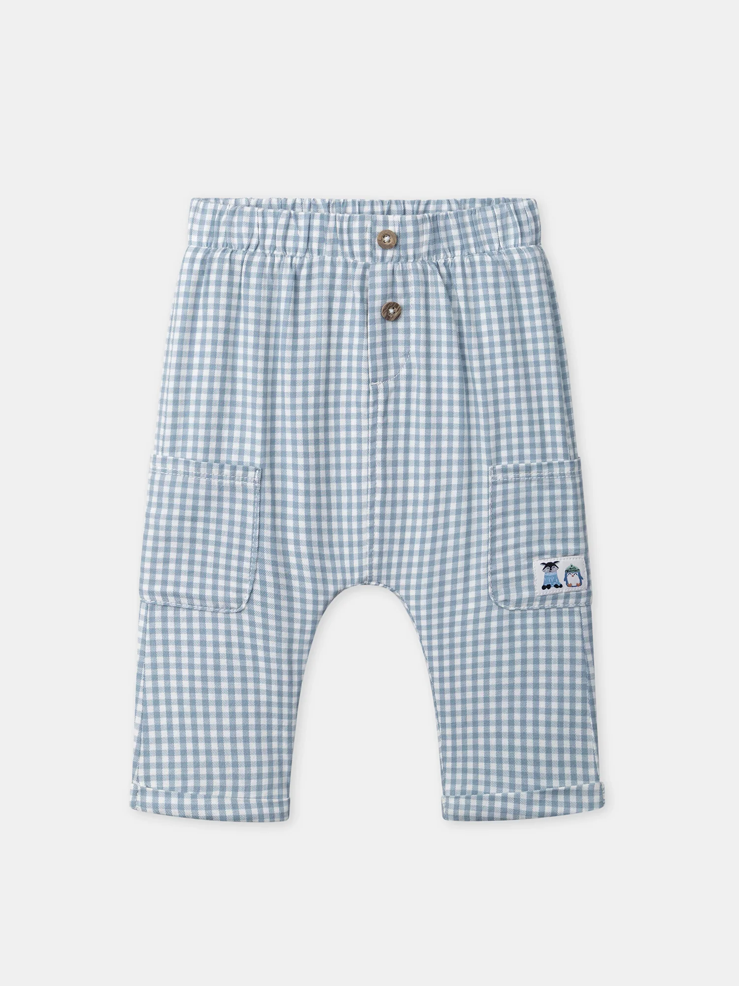 Pantalon à carreaux bleu Bébé Garçon