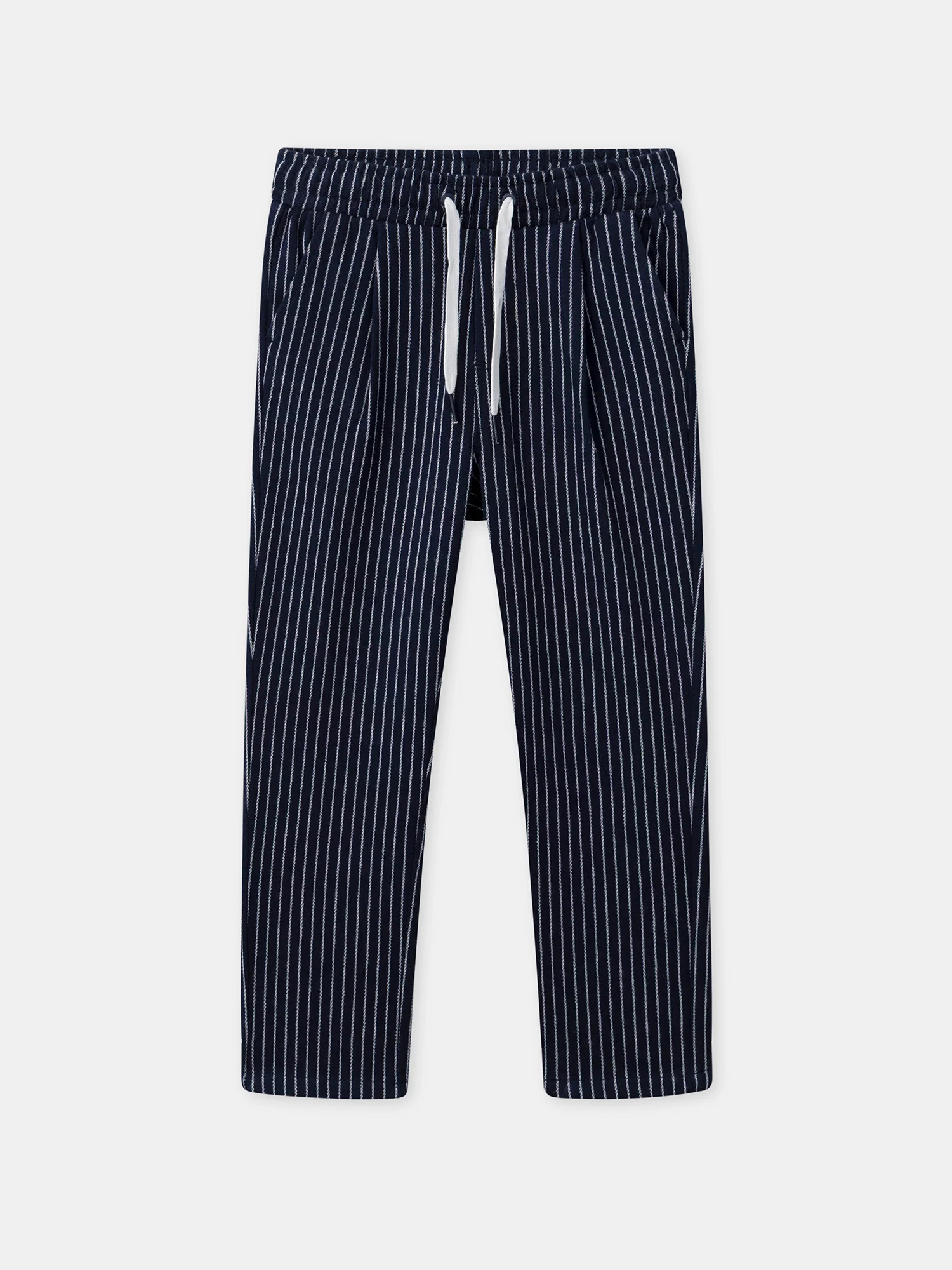 Pantalon bleu marine à rayures écru Garçon