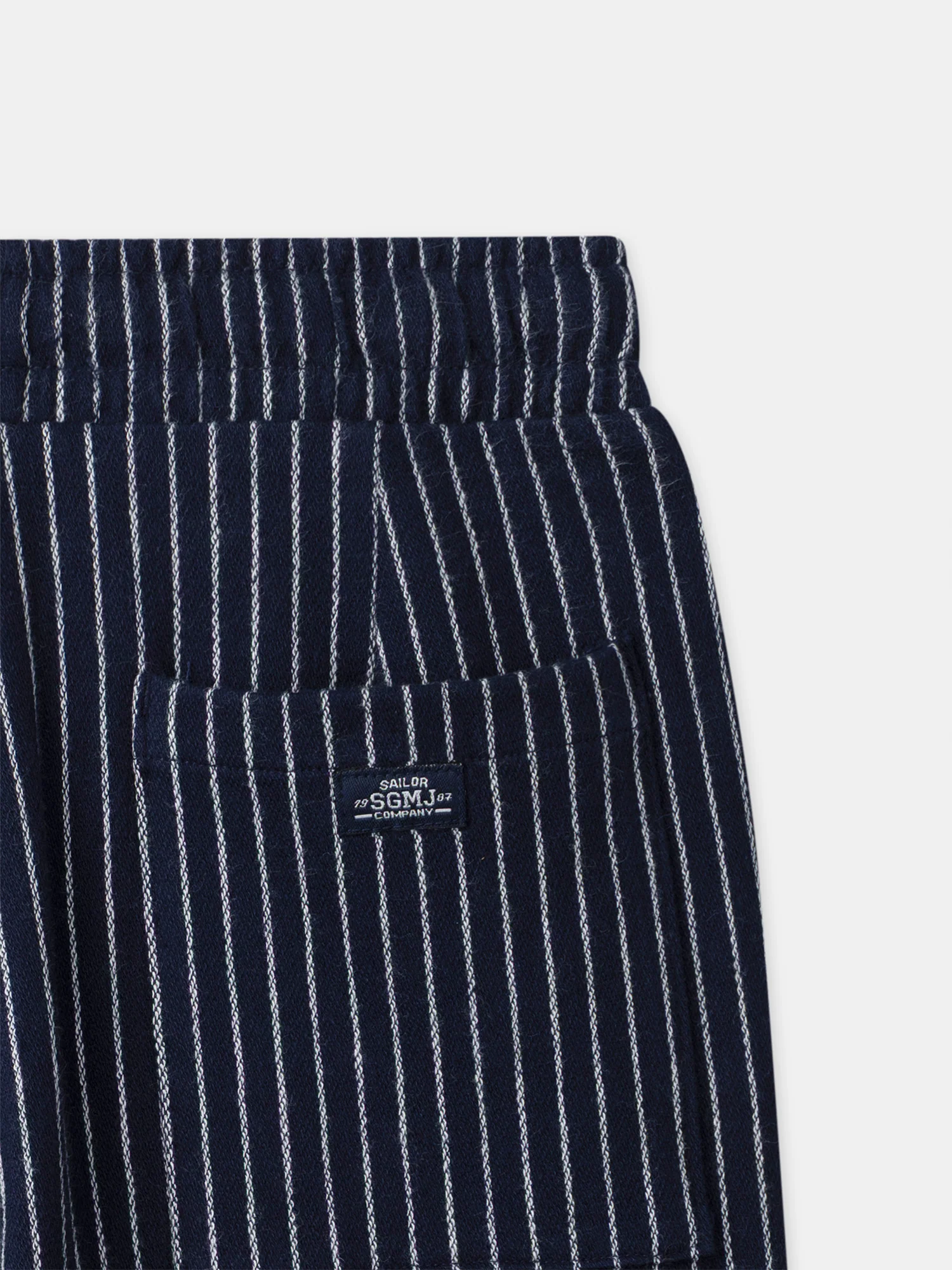 Pantalon bleu marine à rayures écru Garçon - Image 7