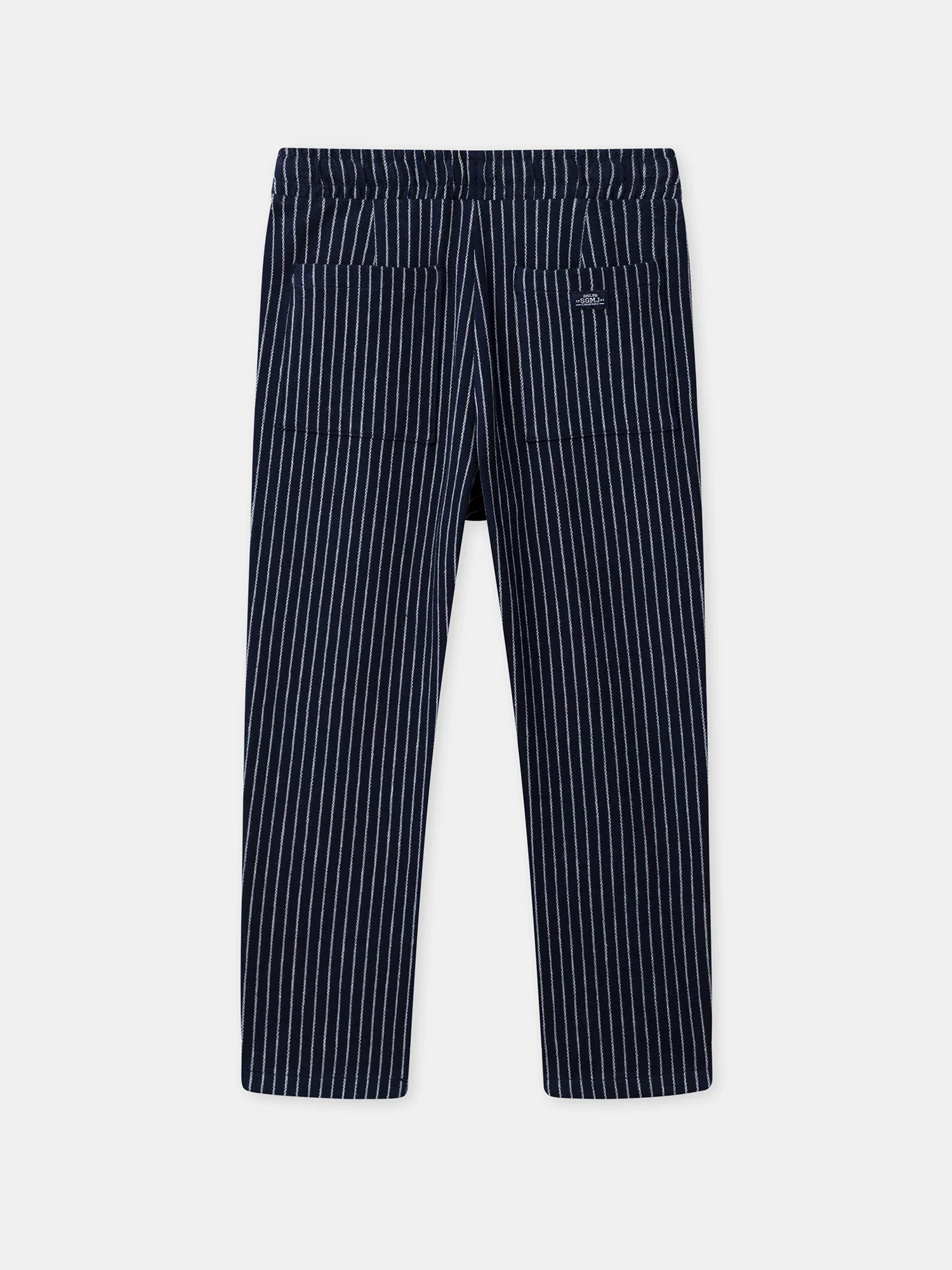 Pantalon bleu marine à rayures écru Garçon - Image 8