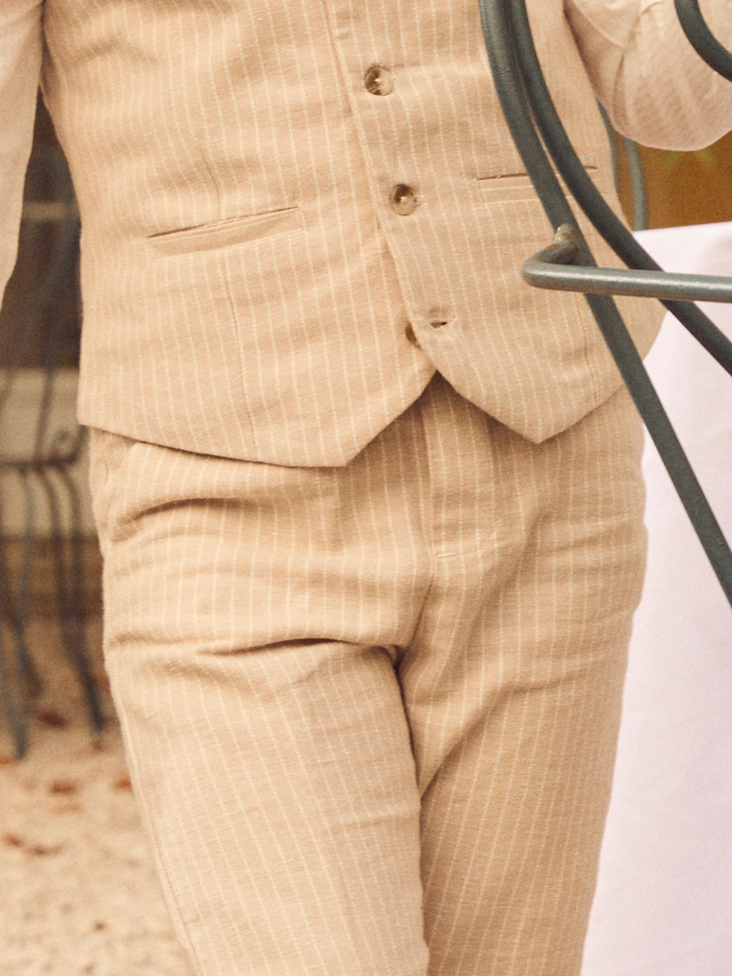 Pantalon de costume beige - Image 3