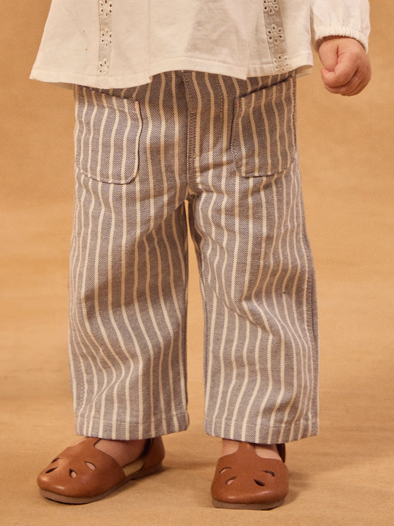 Pantalon à rayures grises Bébé Fille - Image 2