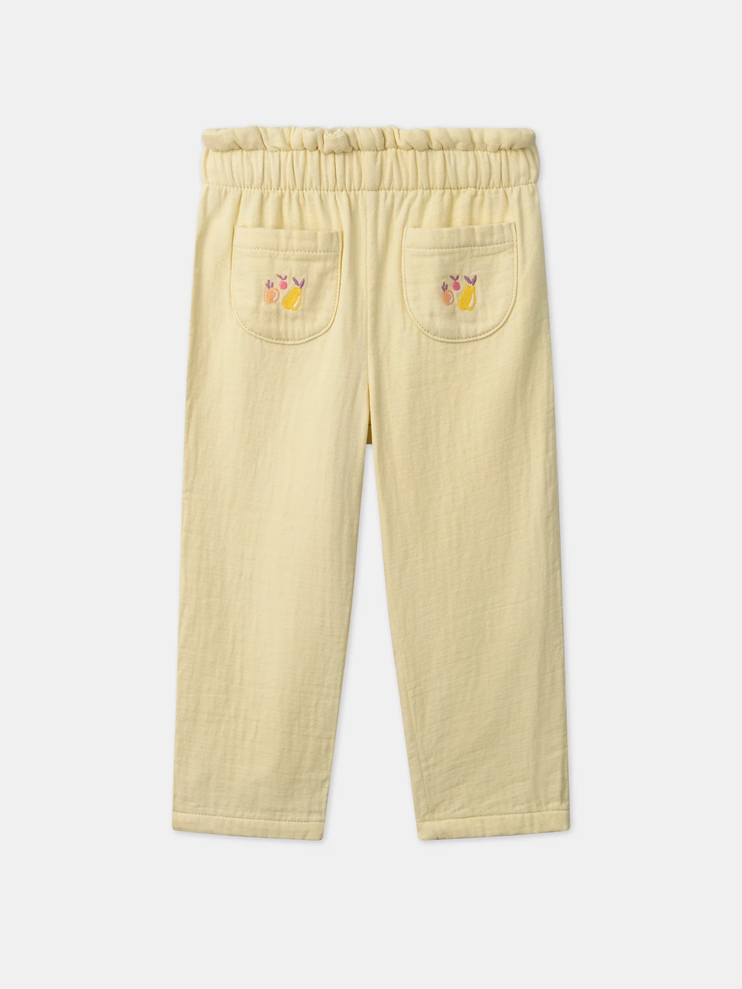 Pantalon jaune brodé