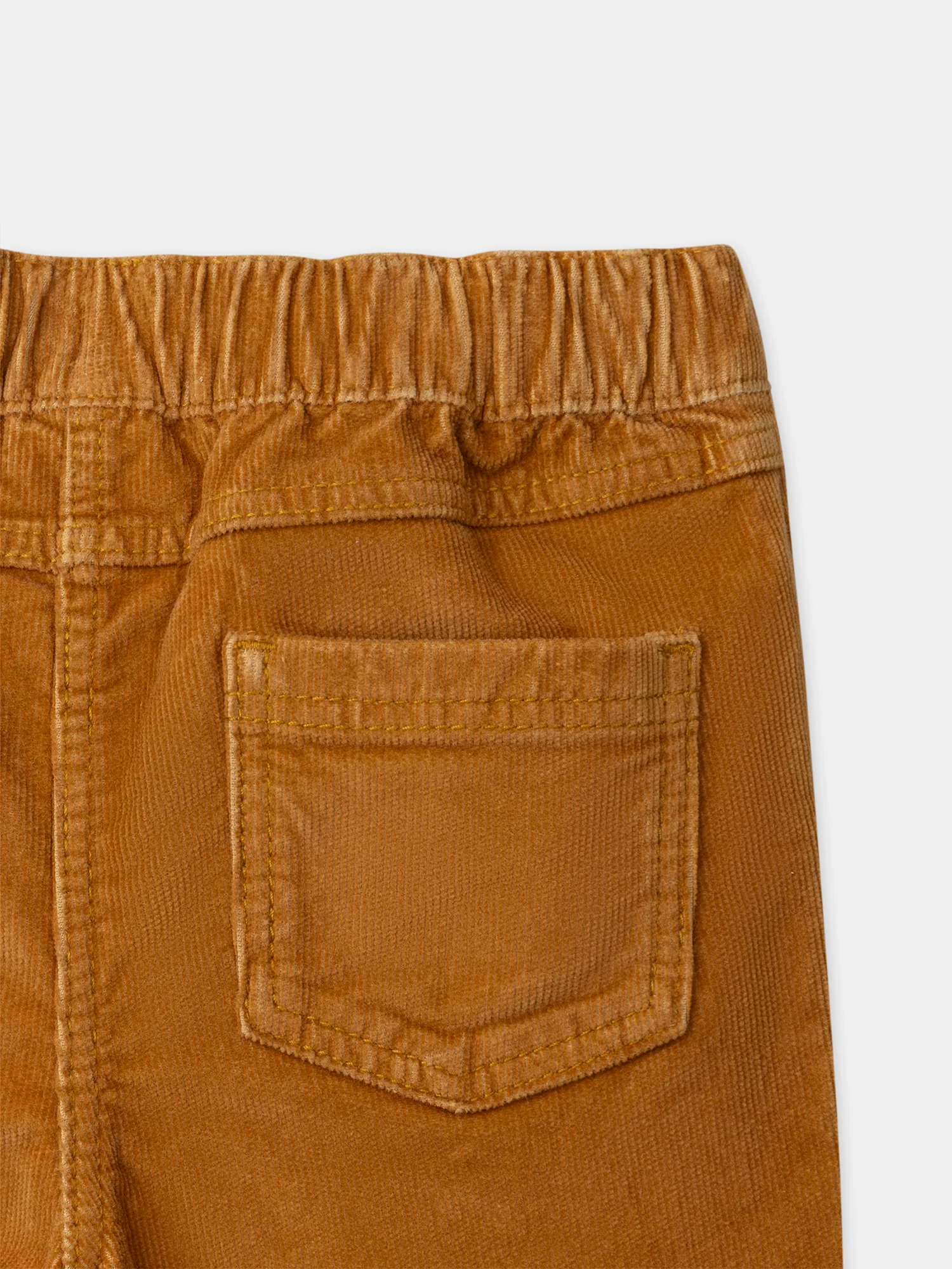Pantalon marron en velours à broderies fleurs Fille - Image 3