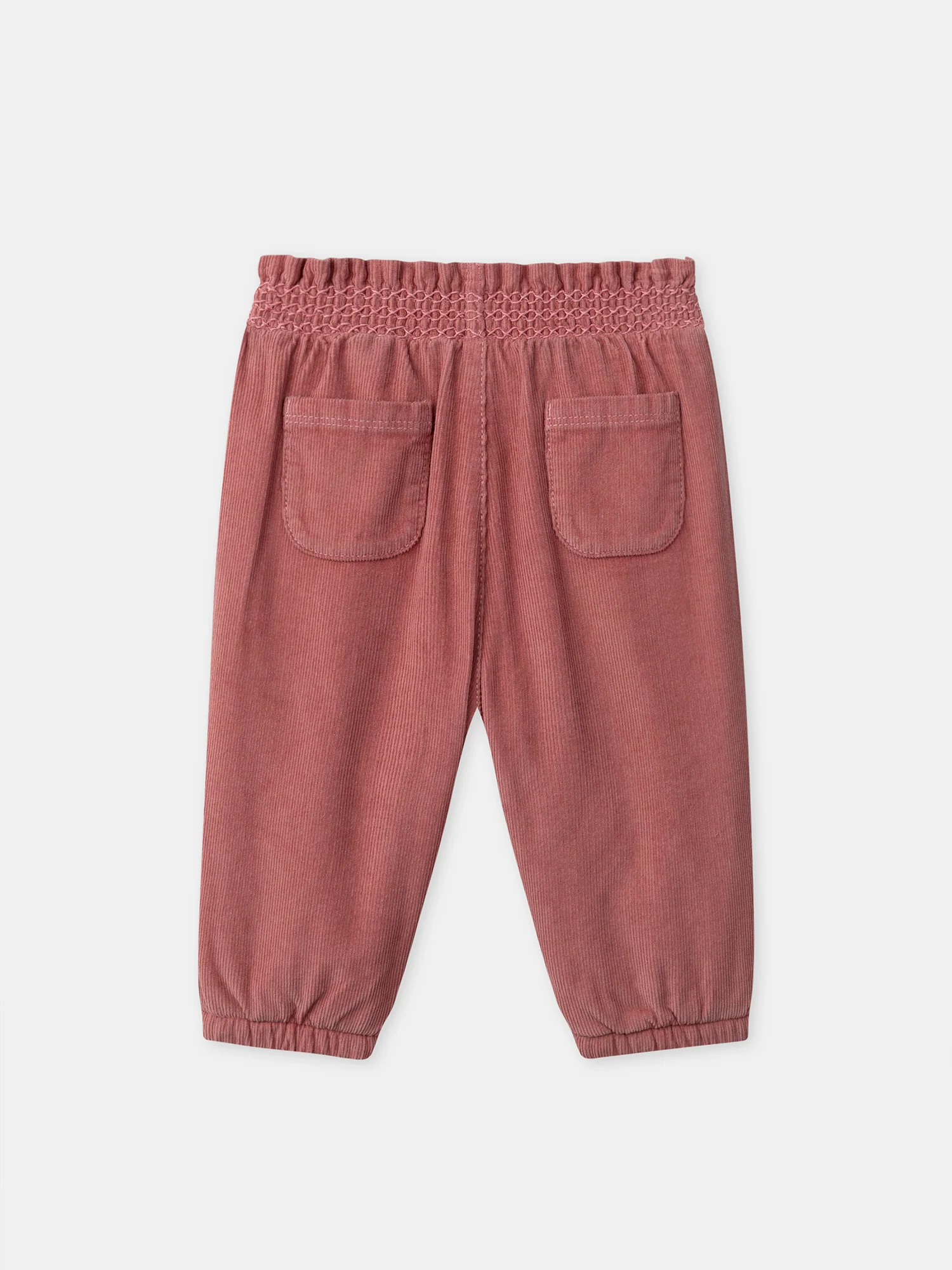 Pantalon rose foncé en velours Bébé Fille - Image 4