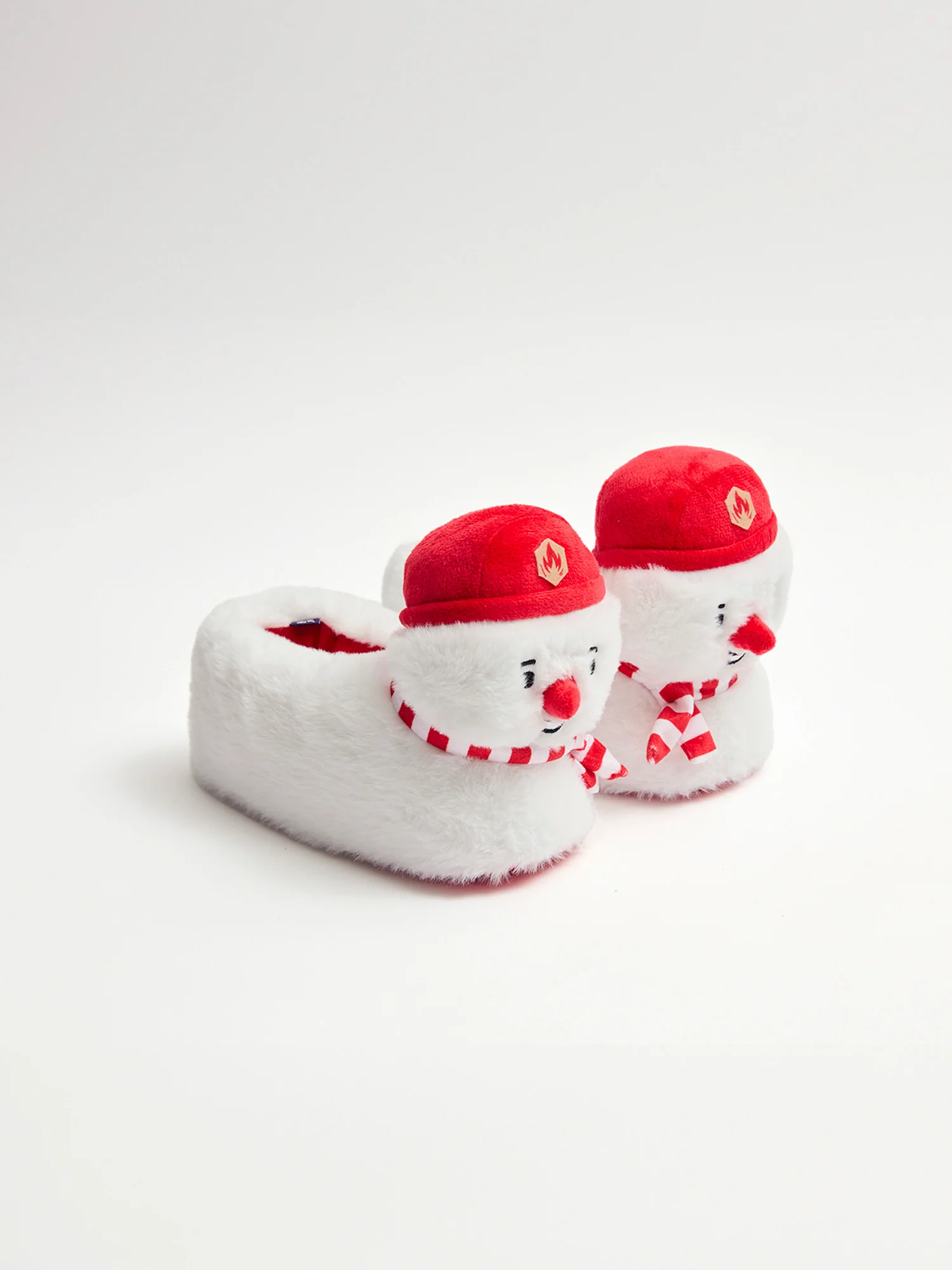 Chaussons blanc tête de bonhomme de neige Garçon