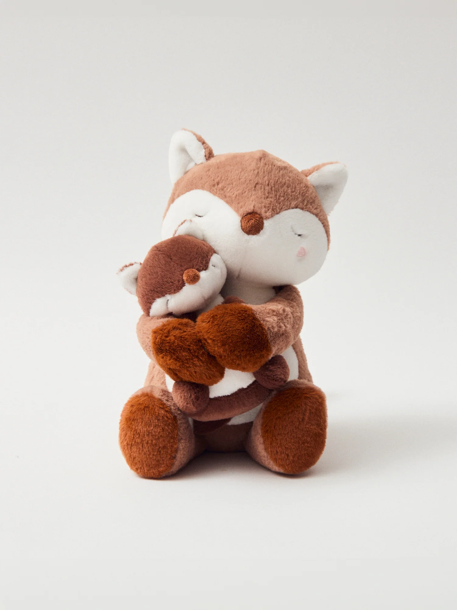Peluche renard et son bébé