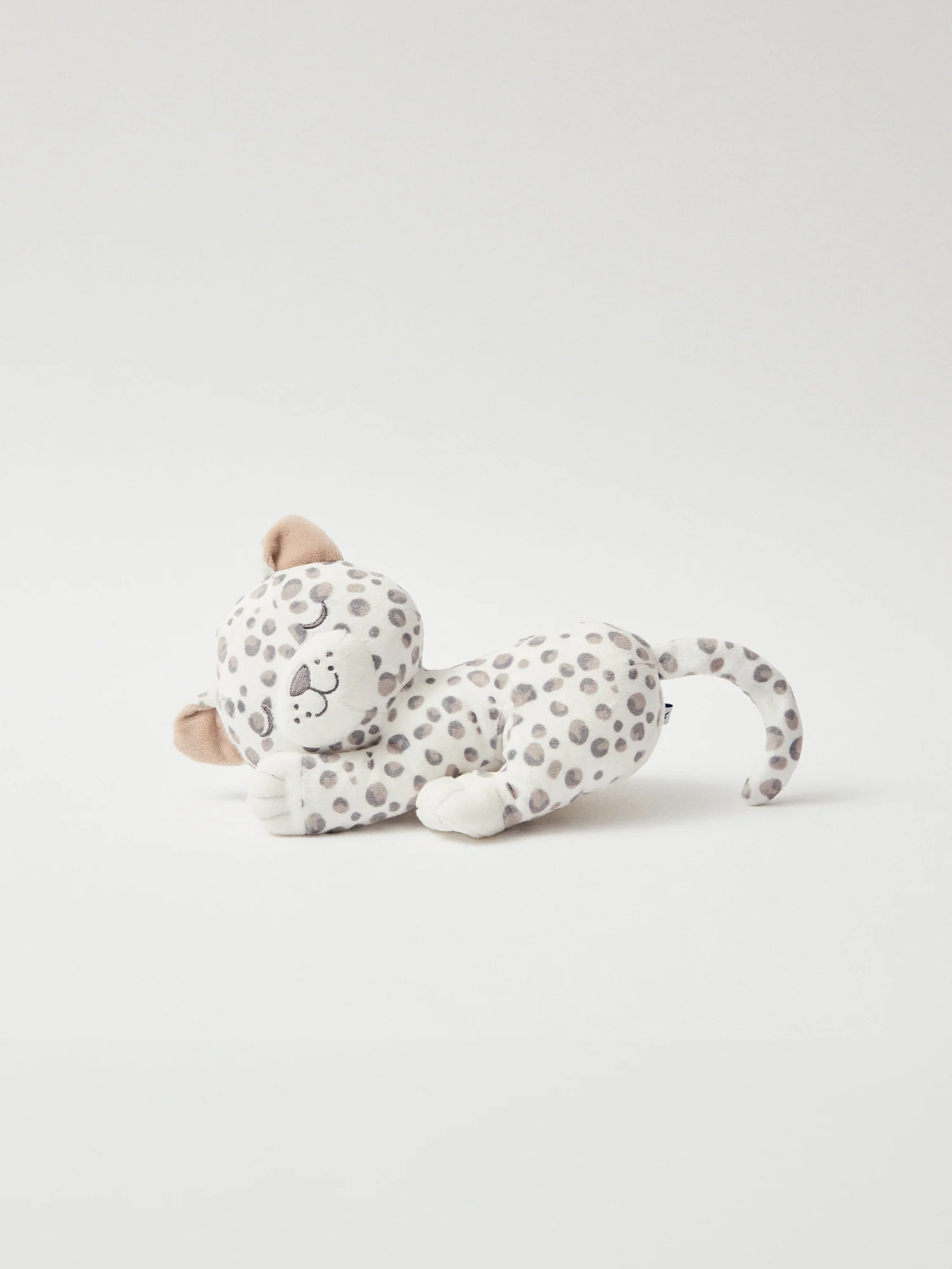 Peluche chat blanc et tâche marron