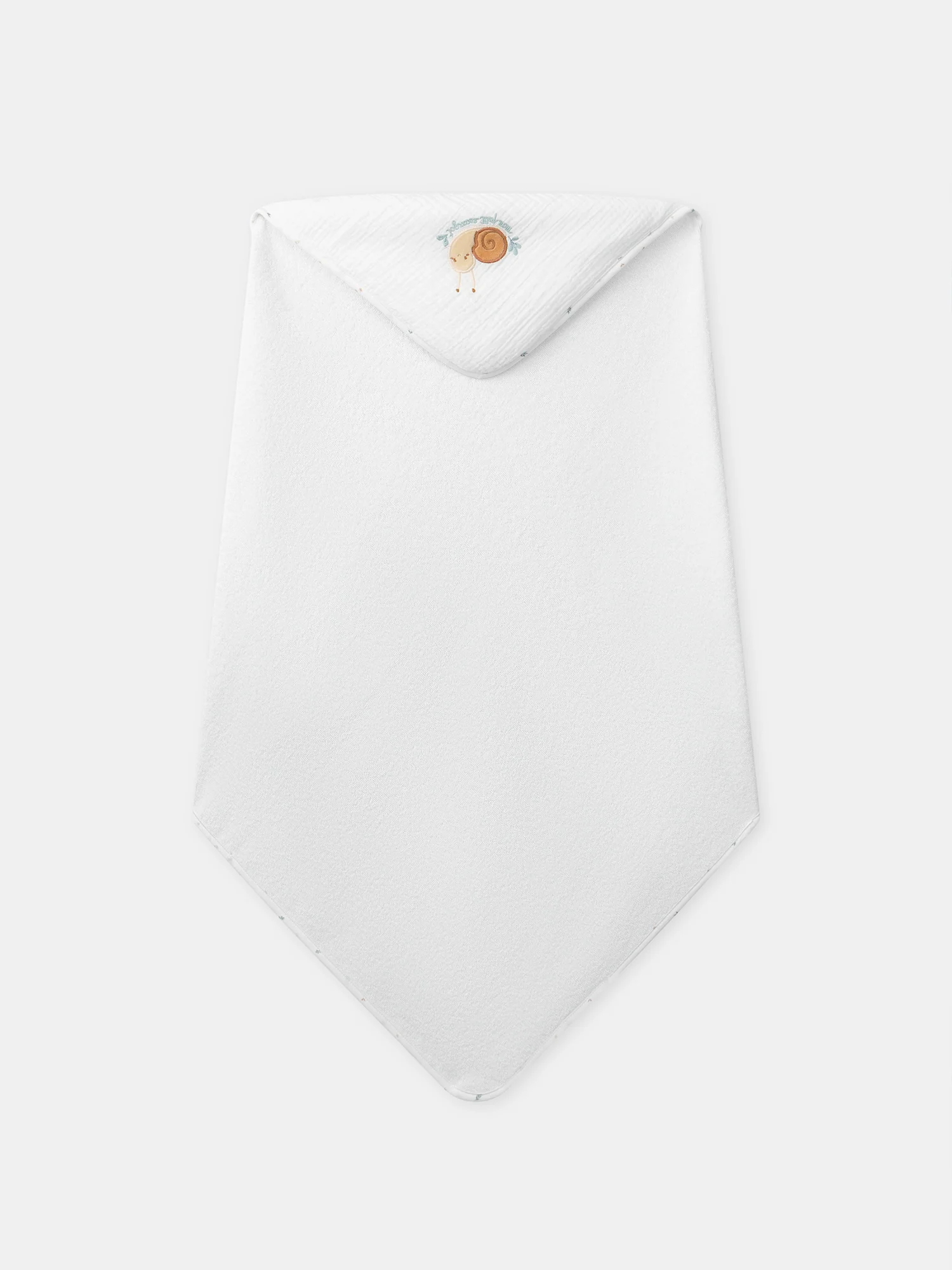 Pointe éponge et gant écru à broderie escargot Naissance Mixte - Image 4