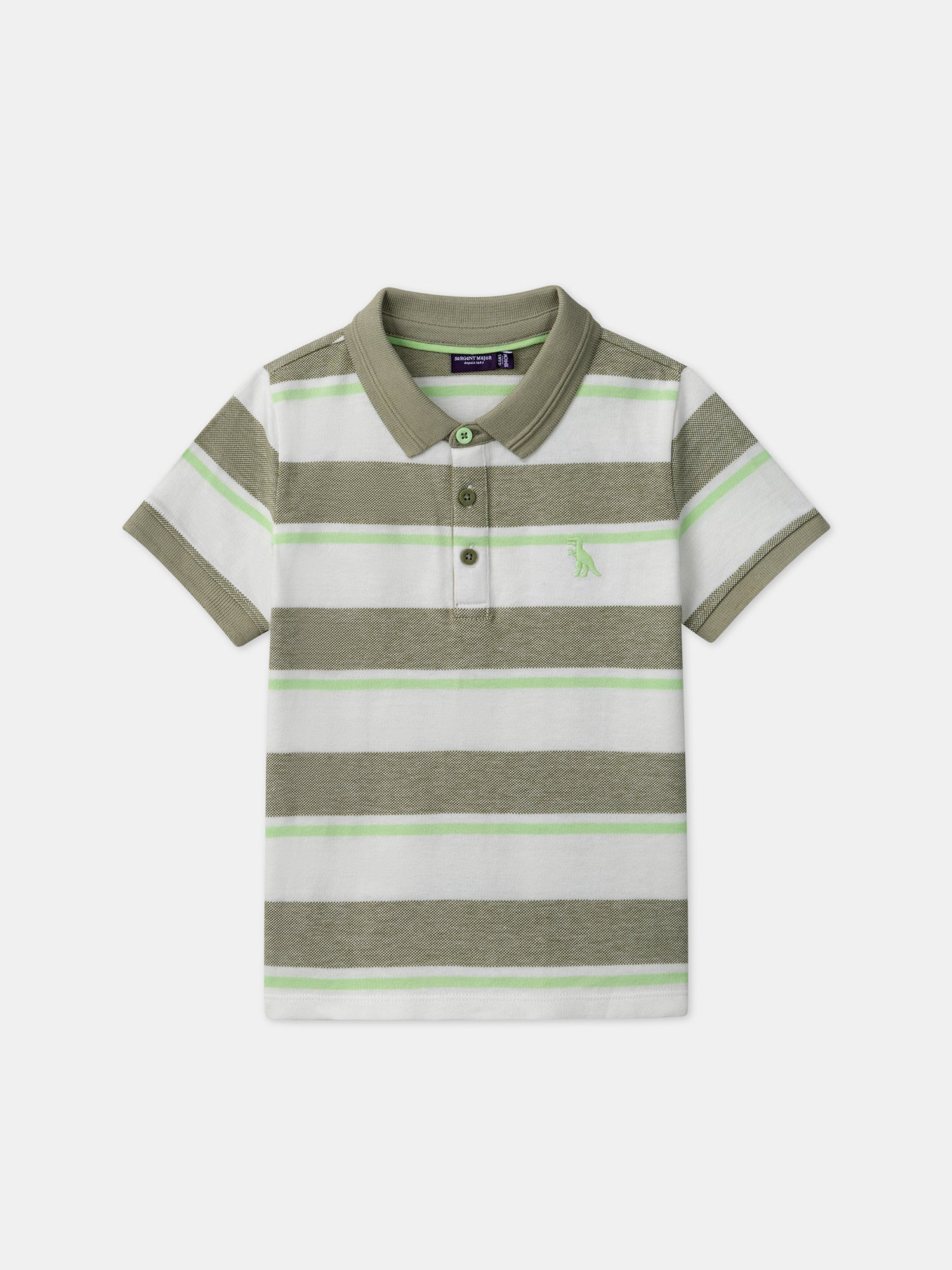 Polo Rayé Vert