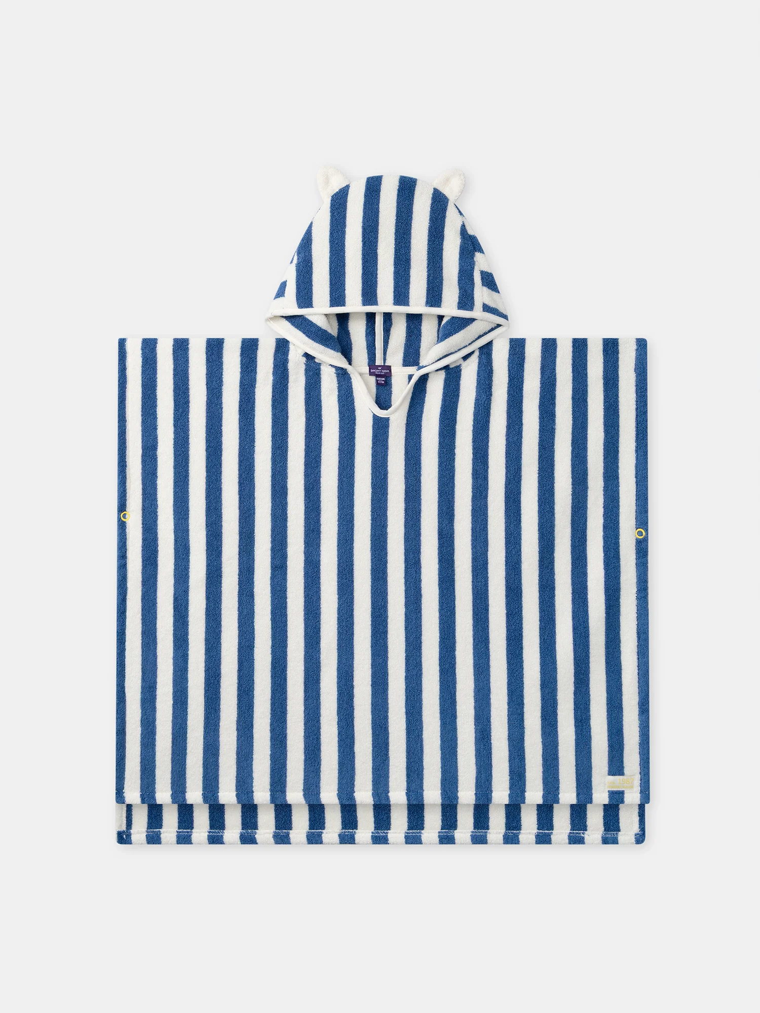 Poncho de bain à capuche et rayures bleues Garçon et Bébé Garçon