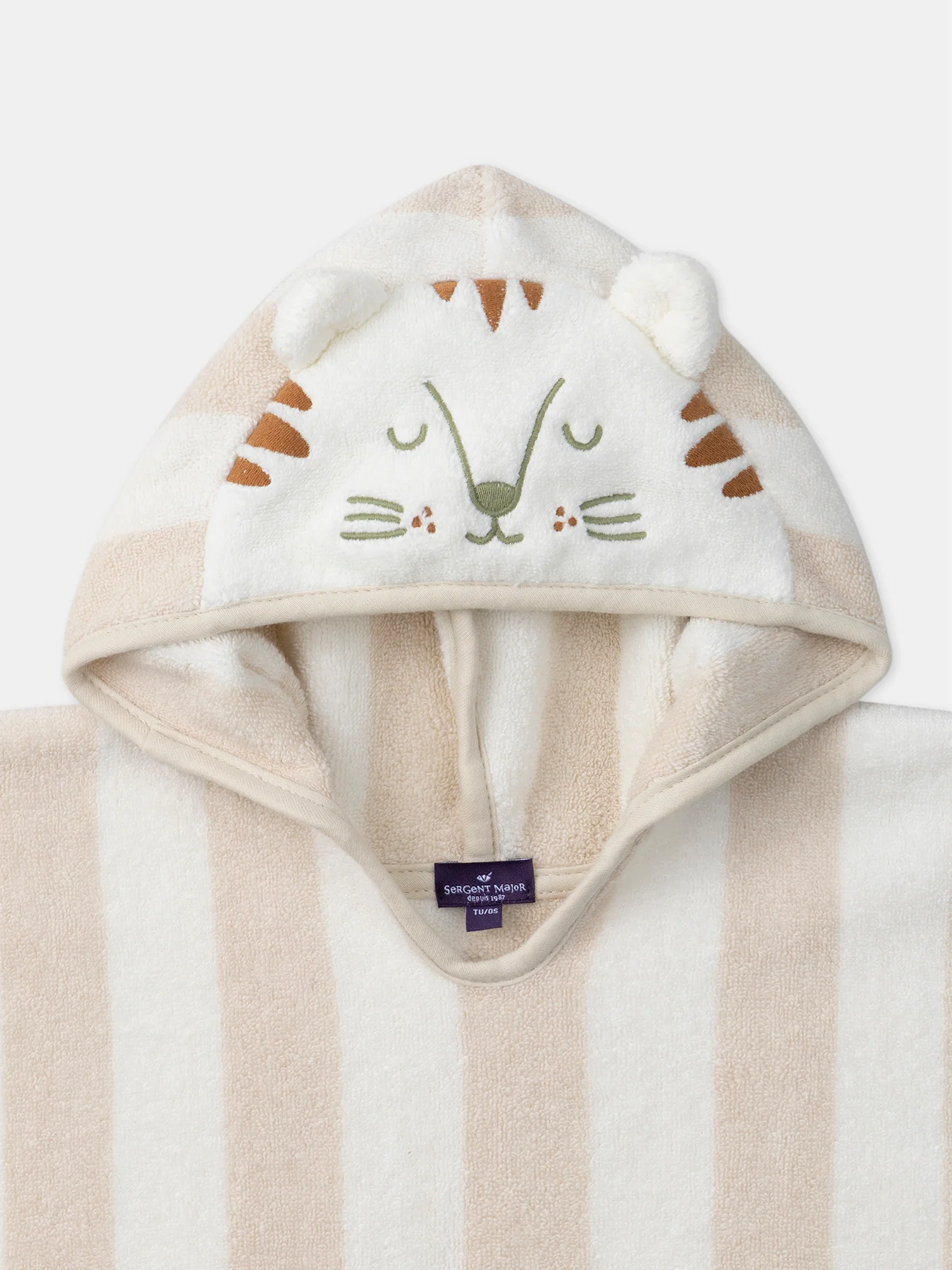 Poncho de bain rayée à capuche - Image 2