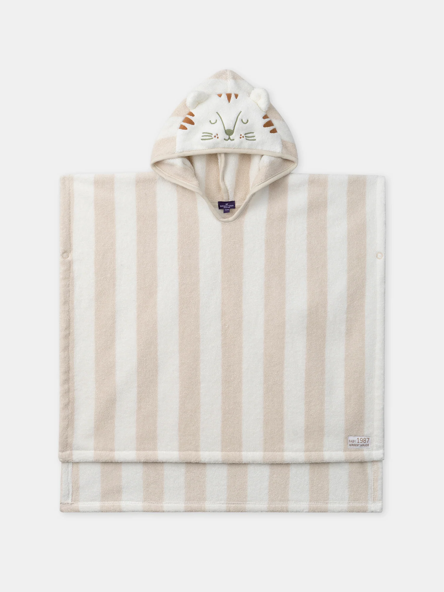 Poncho de bain rayée à capuche - Image 4