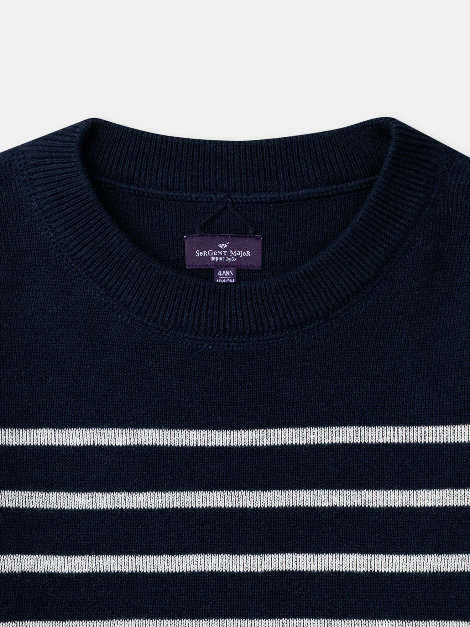 Pull réversible bleu marine uni ou à rayures blancs Garçon - Image 8