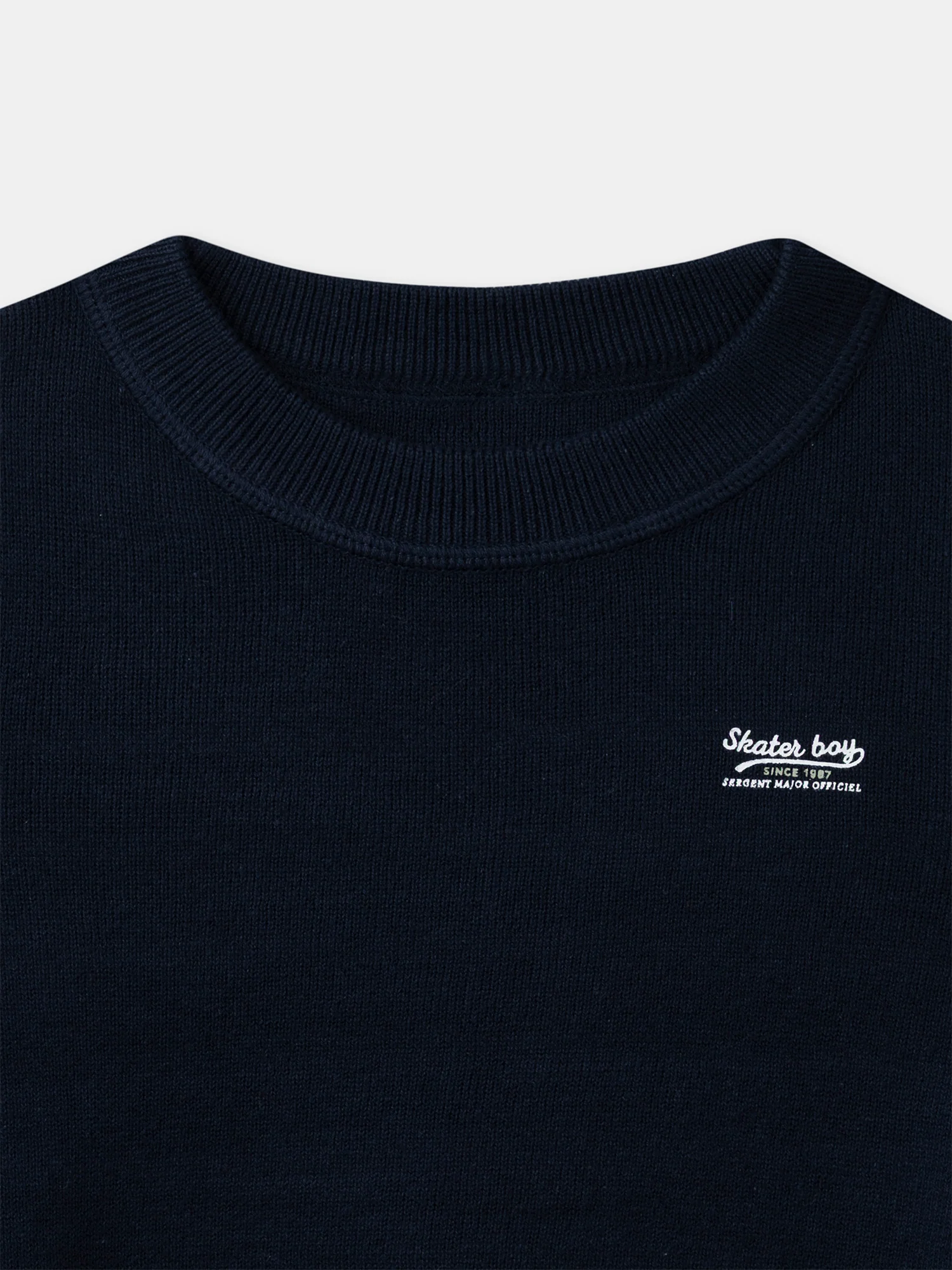 Pull réversible bleu marine uni ou à rayures blancs Garçon - Image 9
