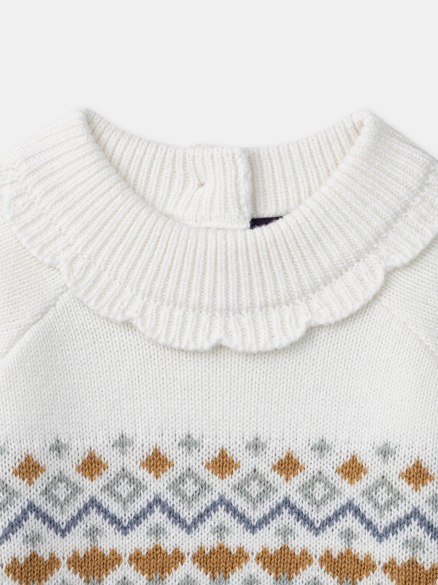 Pull blanc à motif jacquard Bébé Fille - Image 2