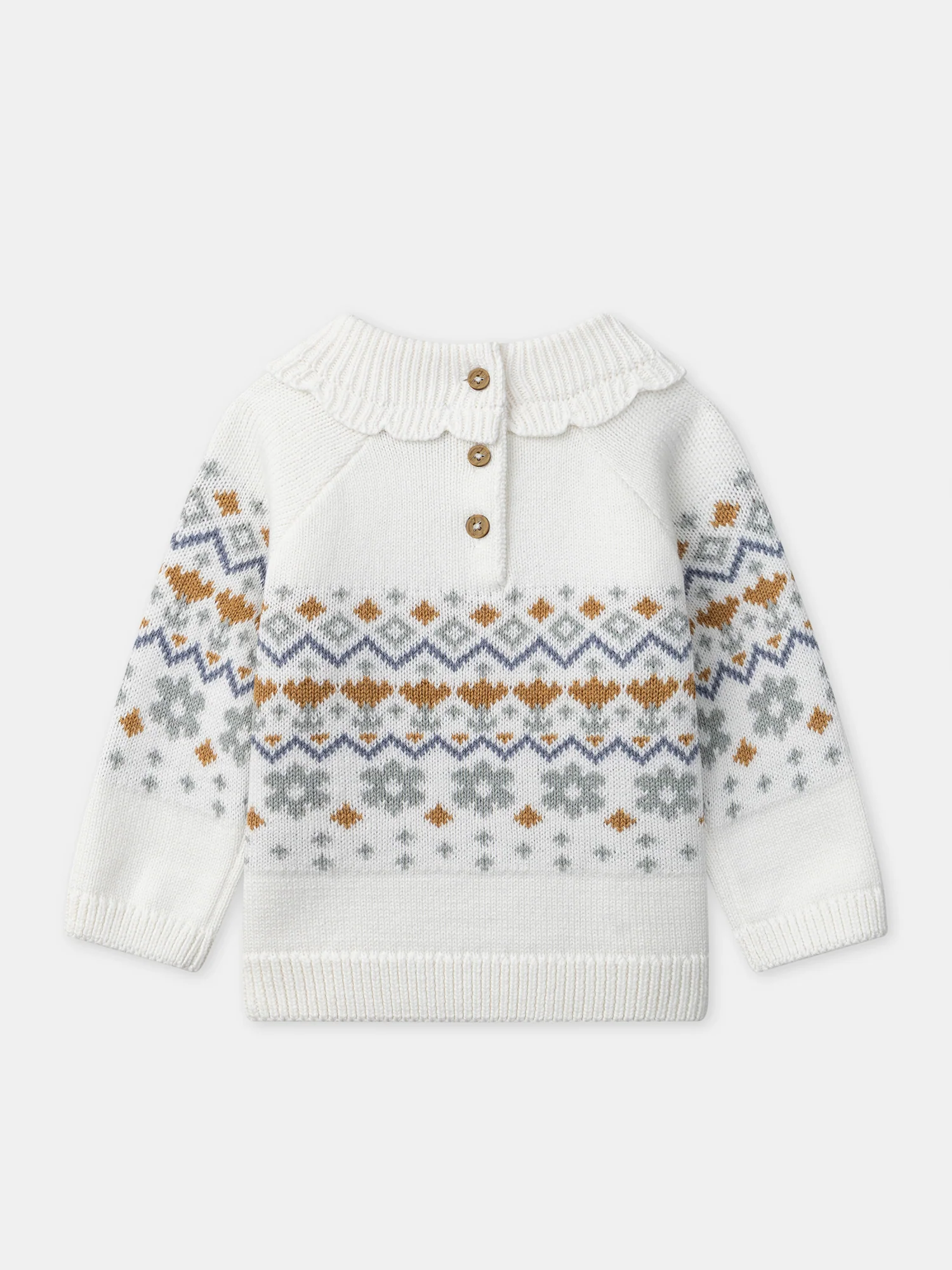 Pull blanc à motif jacquard Bébé Fille - Image 4
