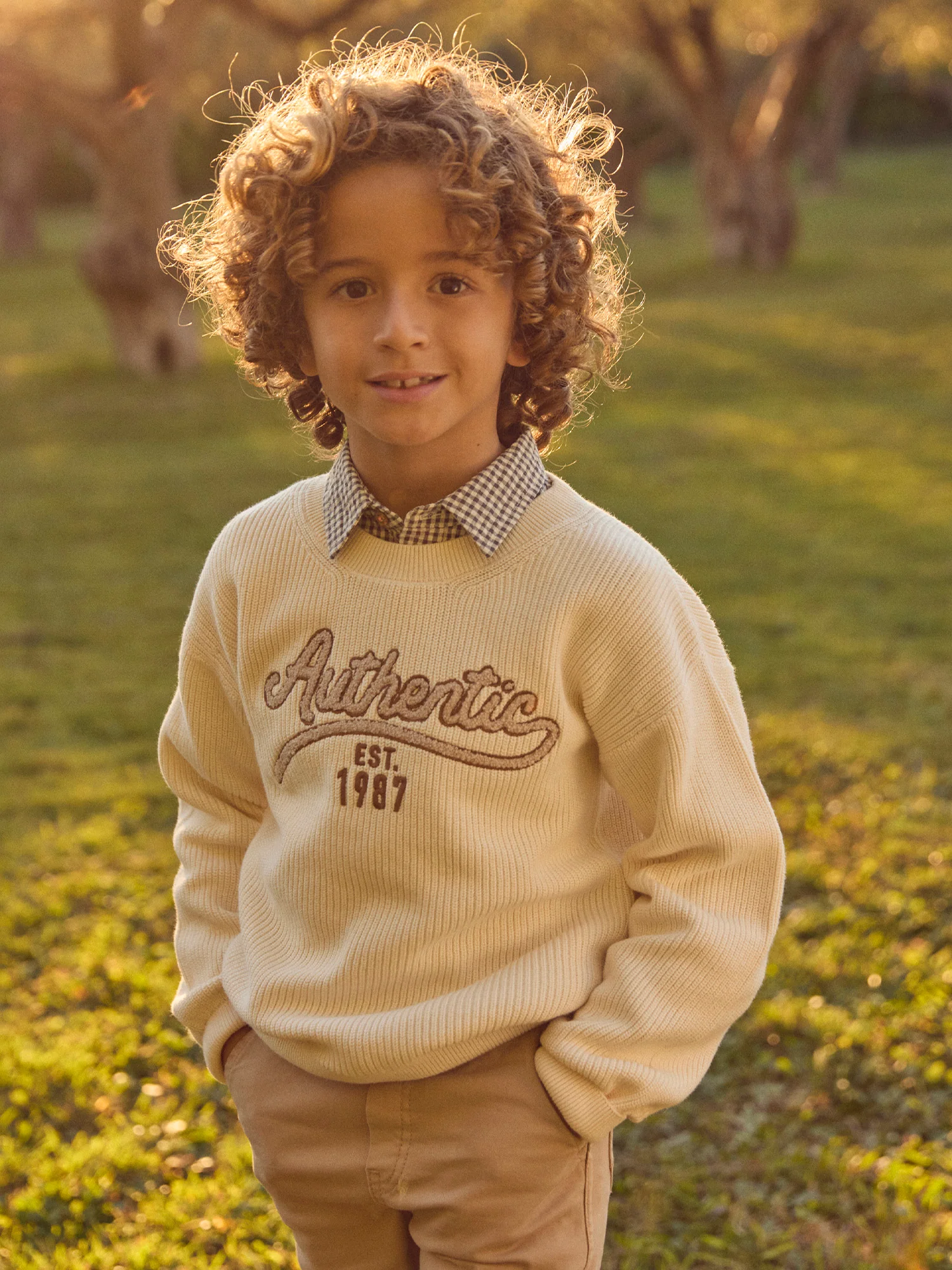 Pull écru en maille Garçon - Image 2