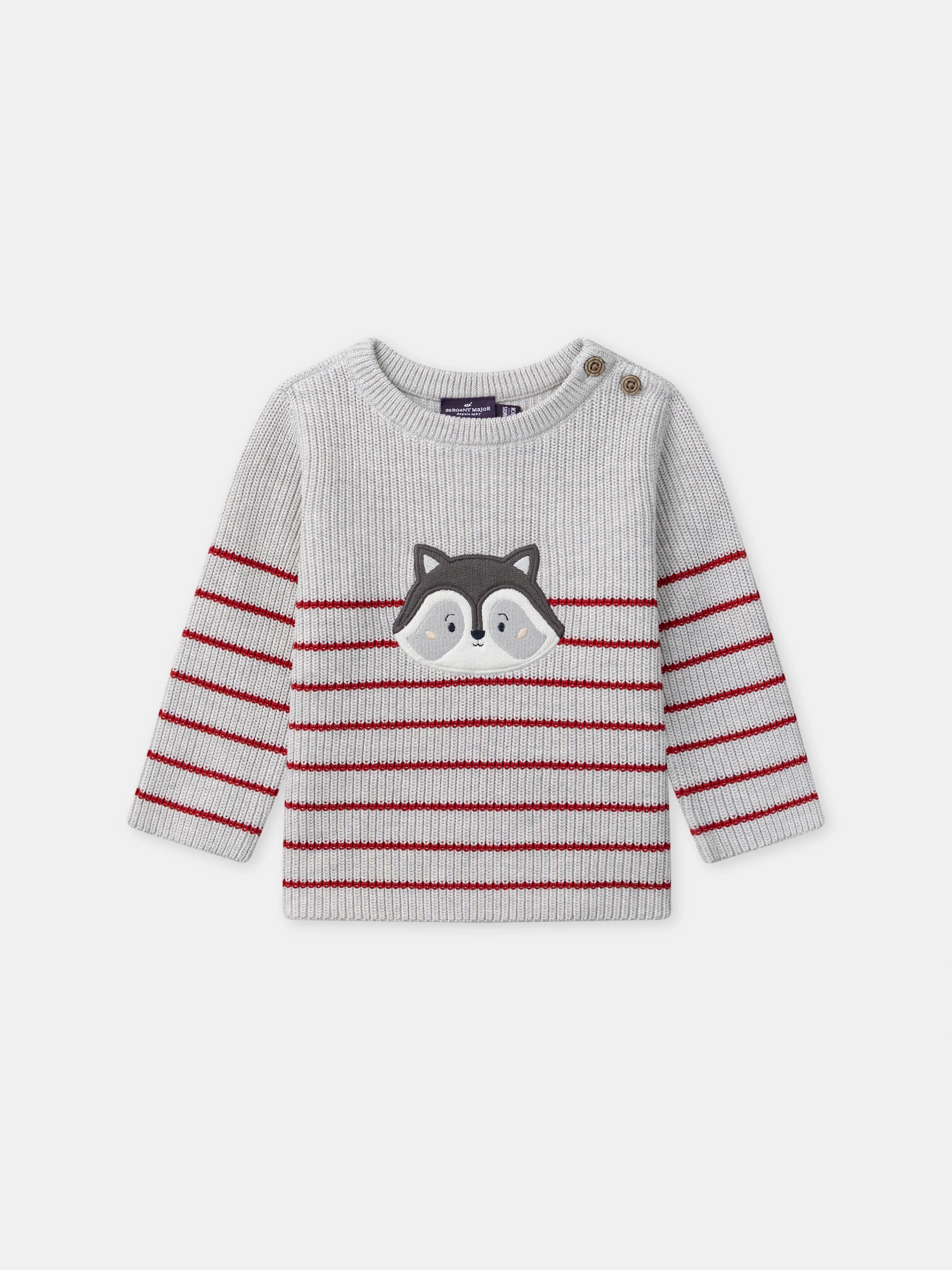 Pull gris avec patch raton laveur Bébé Garçon - Image 5