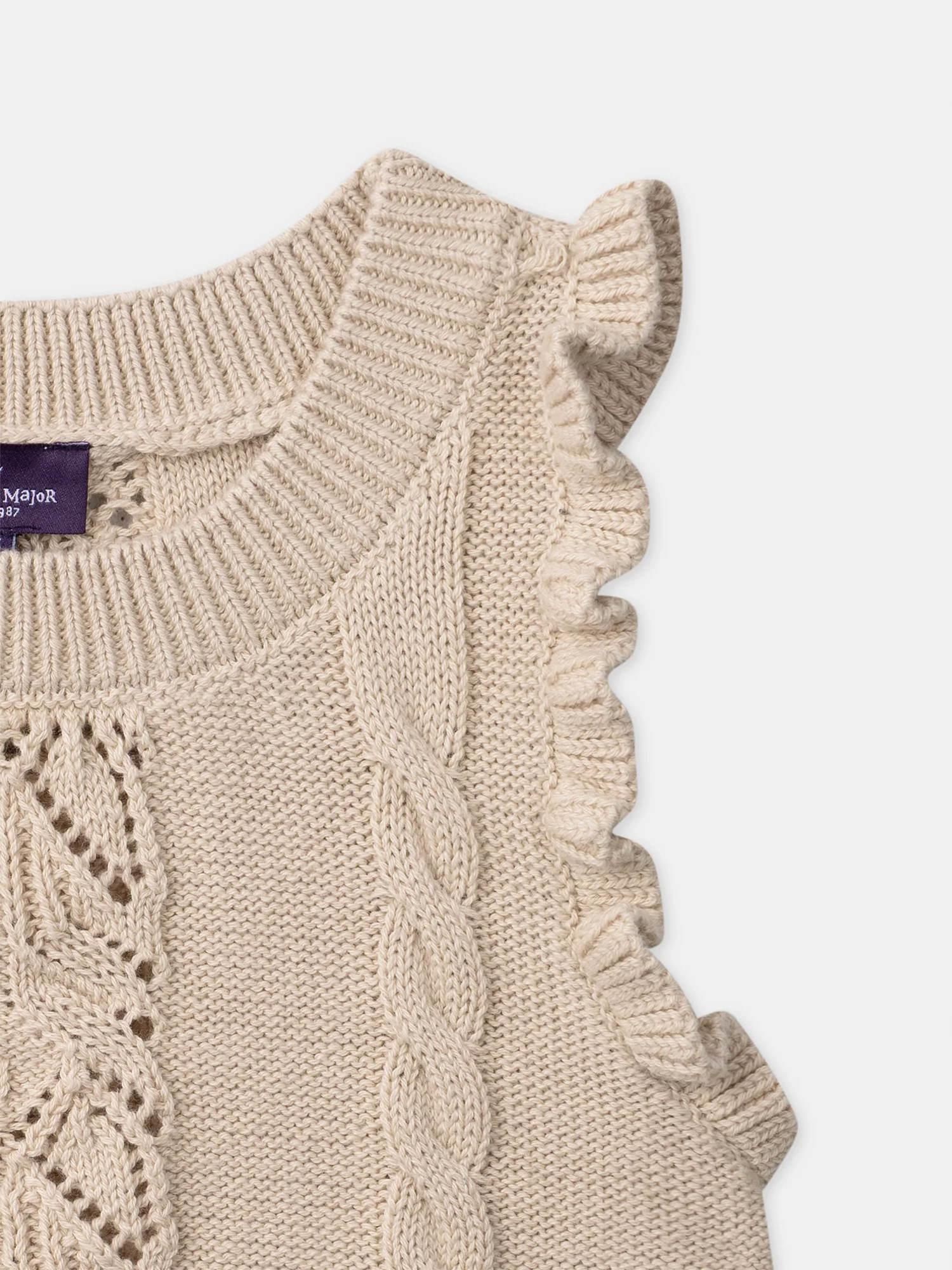 Pull beige sans manches Fille - Image 5
