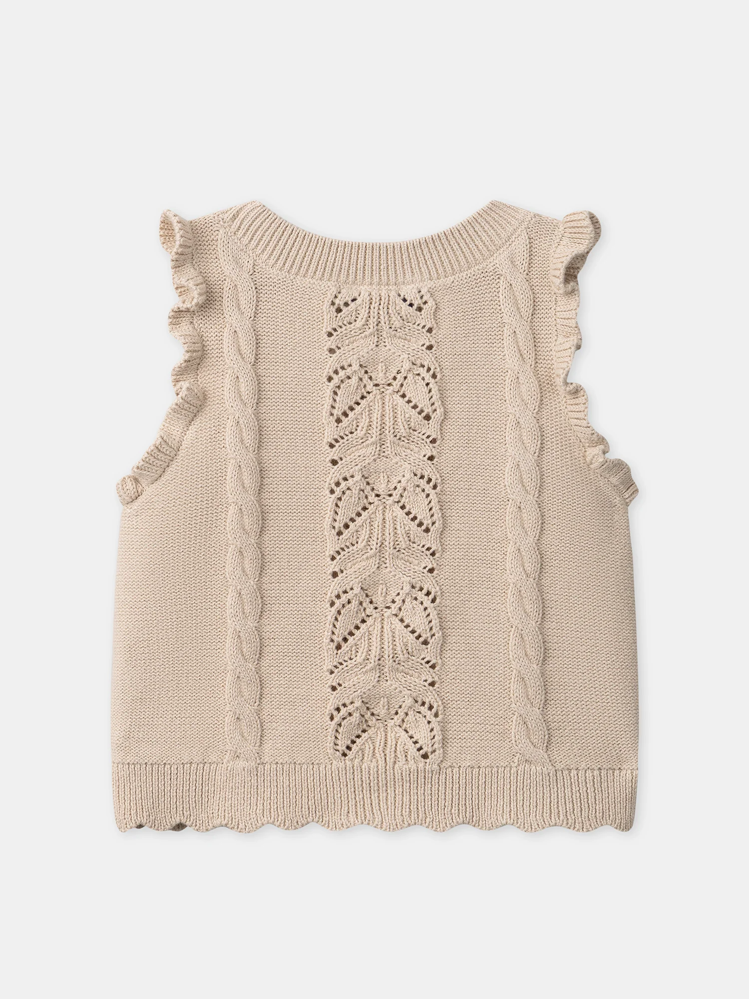 Pull beige sans manches Fille - Image 6