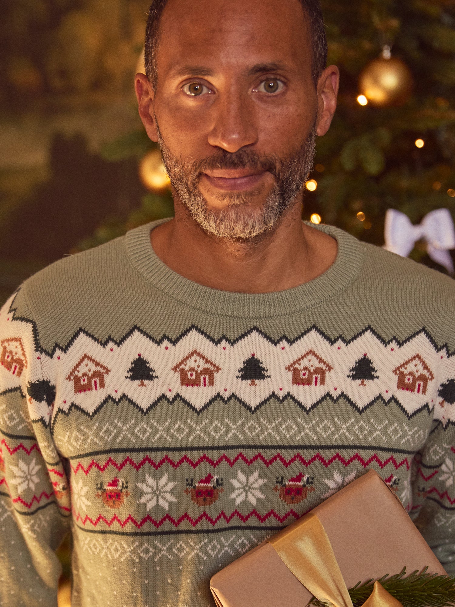 Pull de noël vert sauge Homme - Image 3