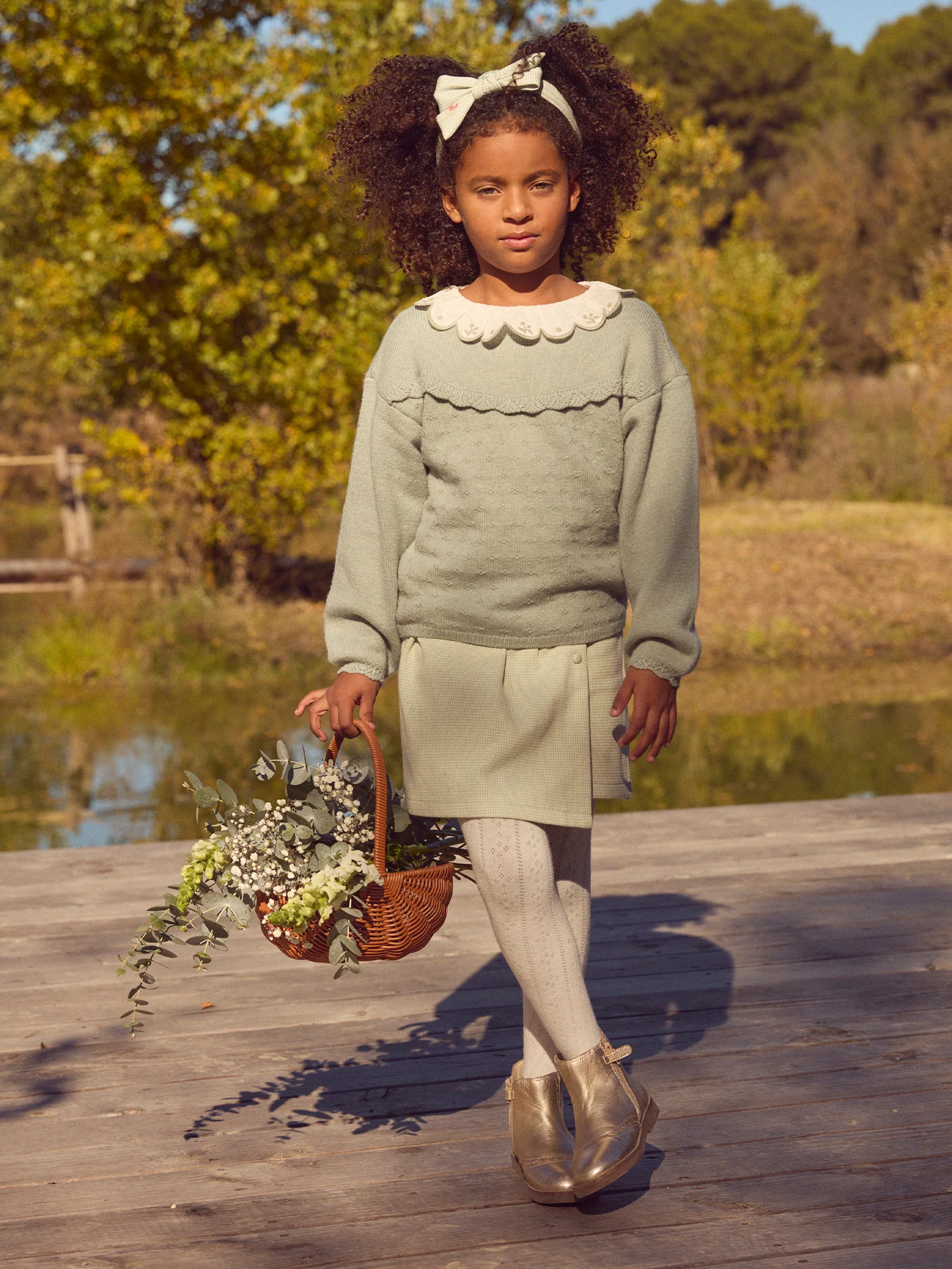 Pull vert amande Fille - Image 4