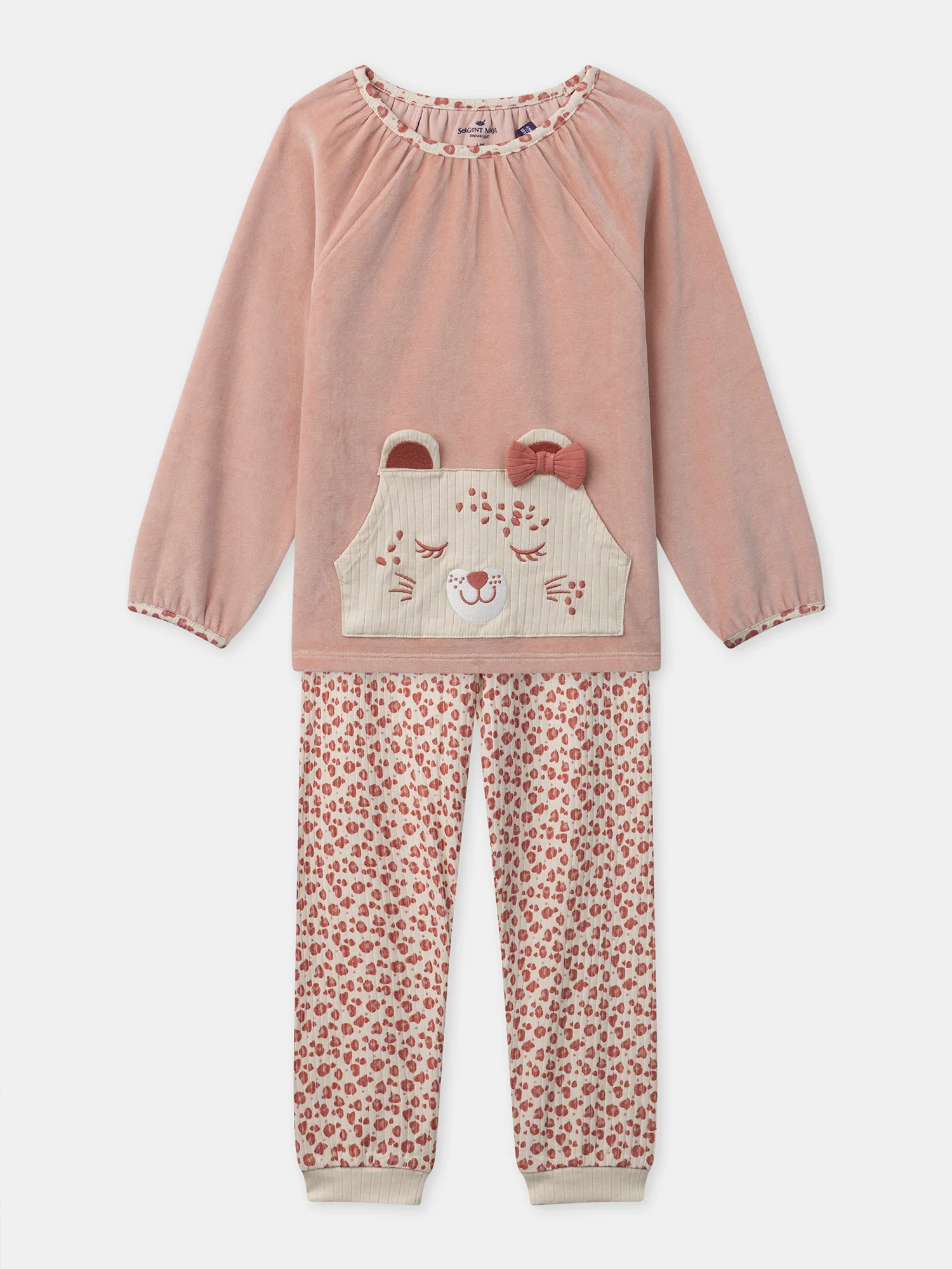 Pyjama beige imprimé léopard Fille