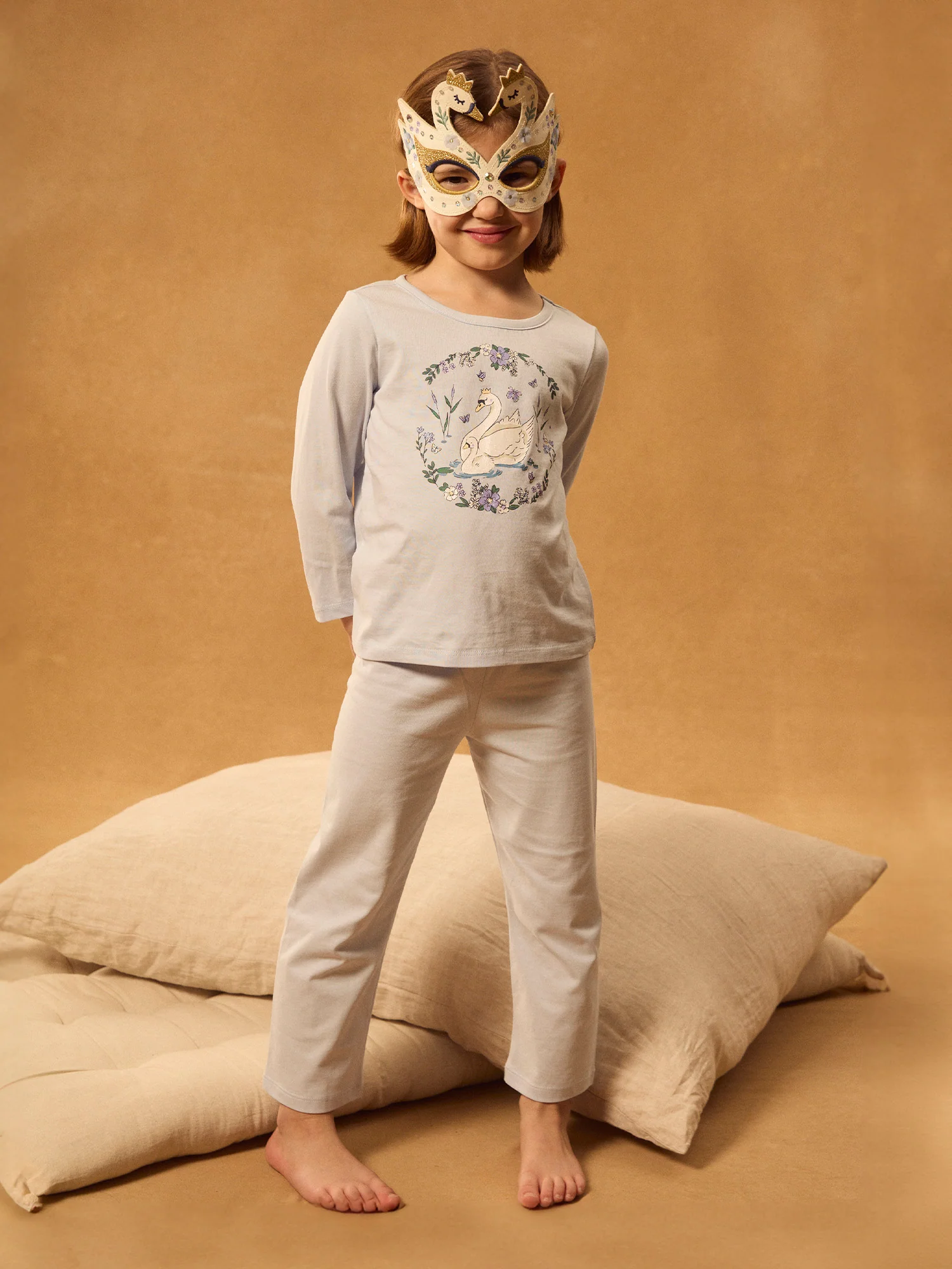 Pyjama bleu clair + masque cygne Fille - Image 2