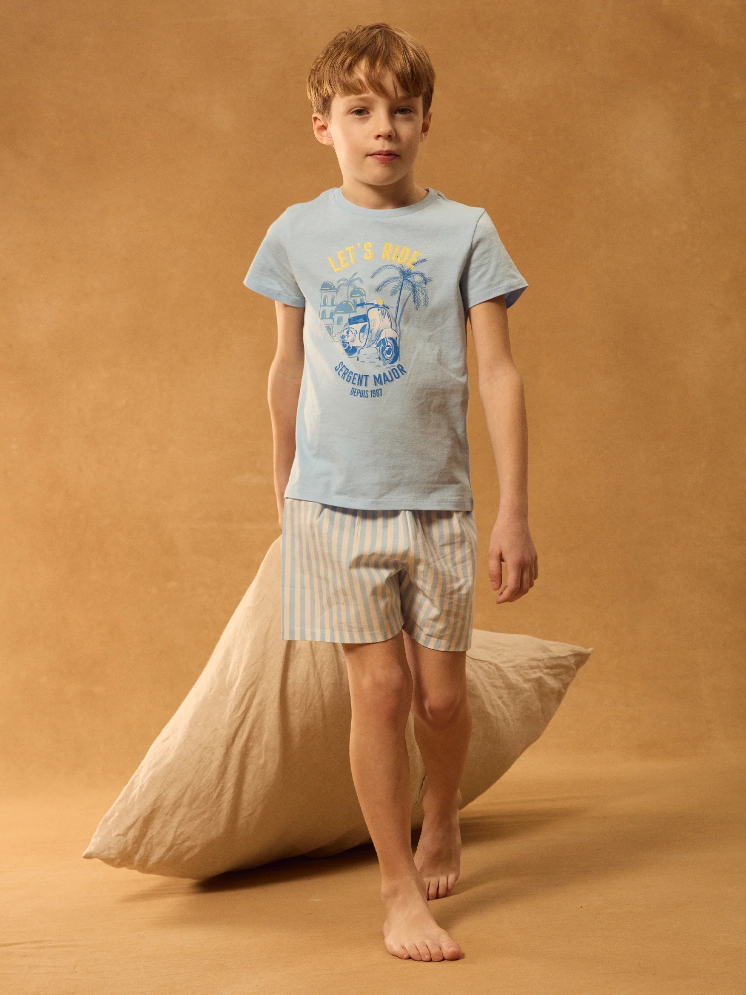 Pyjama bleu et à rayures Garçon - Image 4