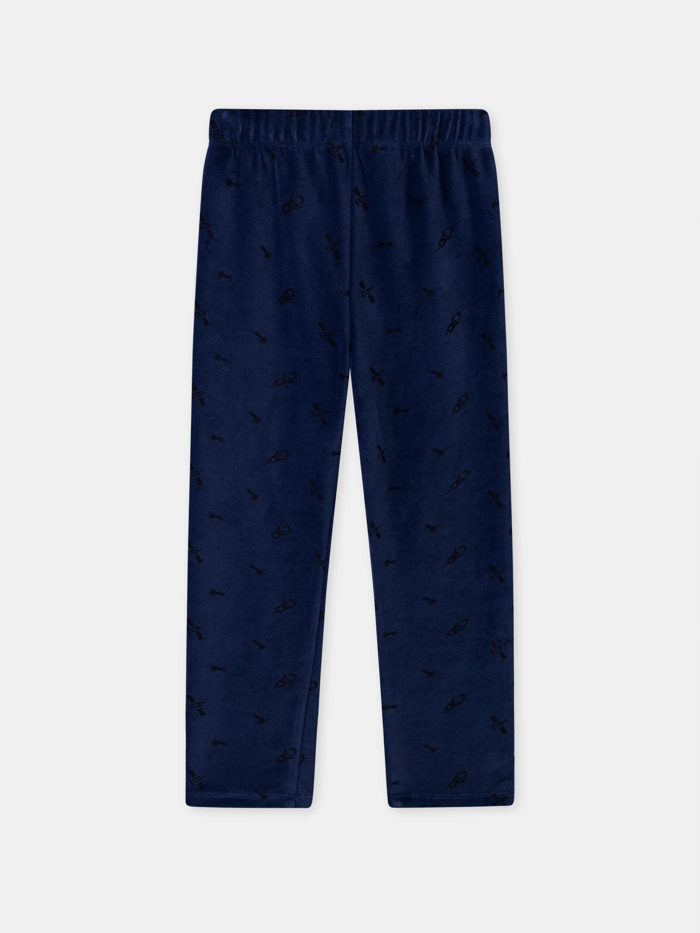 Pyjama bleu foncé en velours imprimé ours Garçon - Image 9
