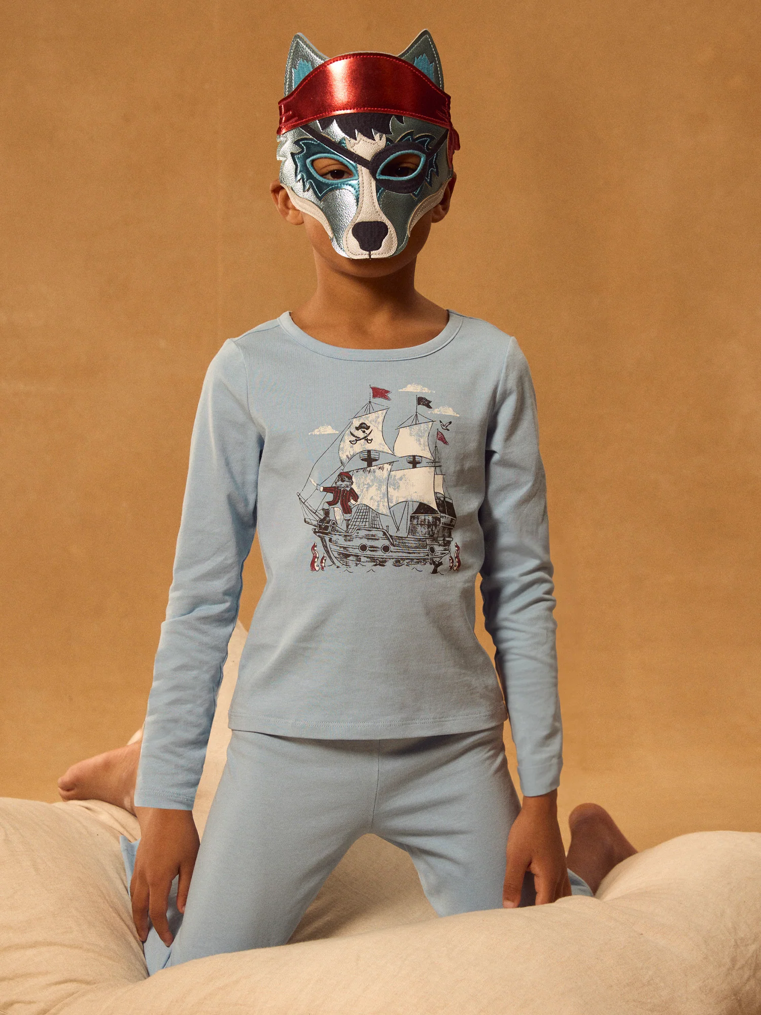 Pyjama bleu + masque loup Garçon - Image 2