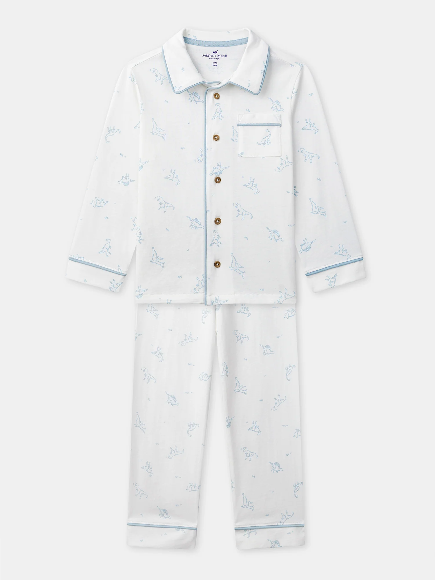 Pyjama écru imprimé dinosaures Garçon