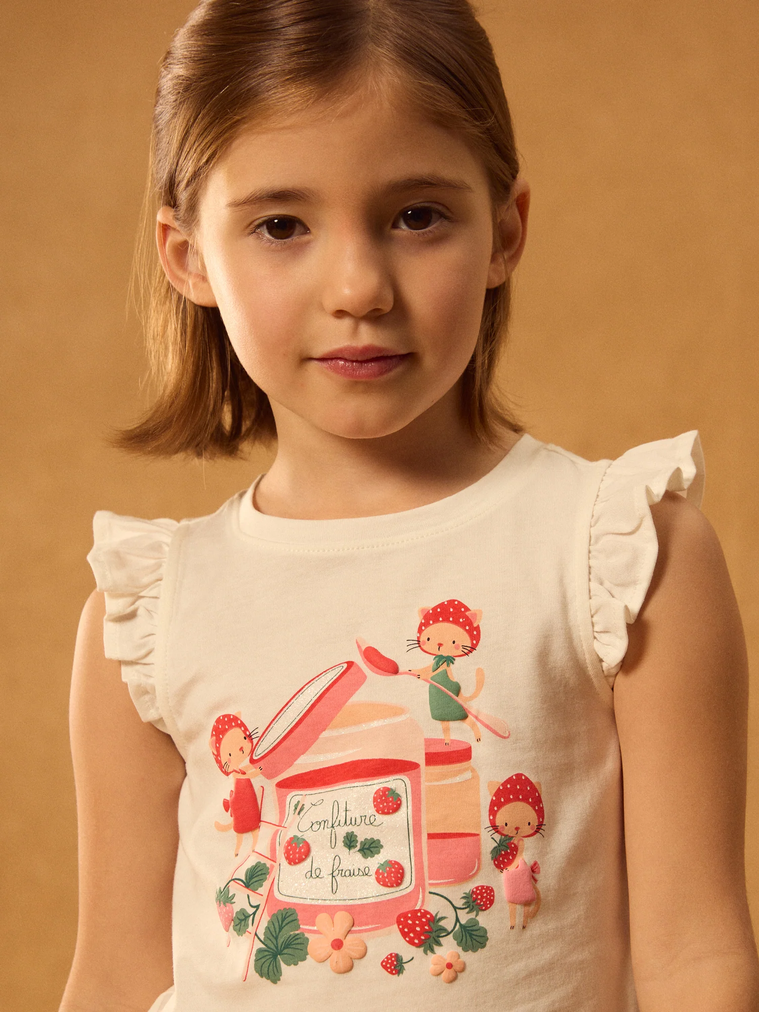 Pyjama écru imprimé fraises Fille - Image 3