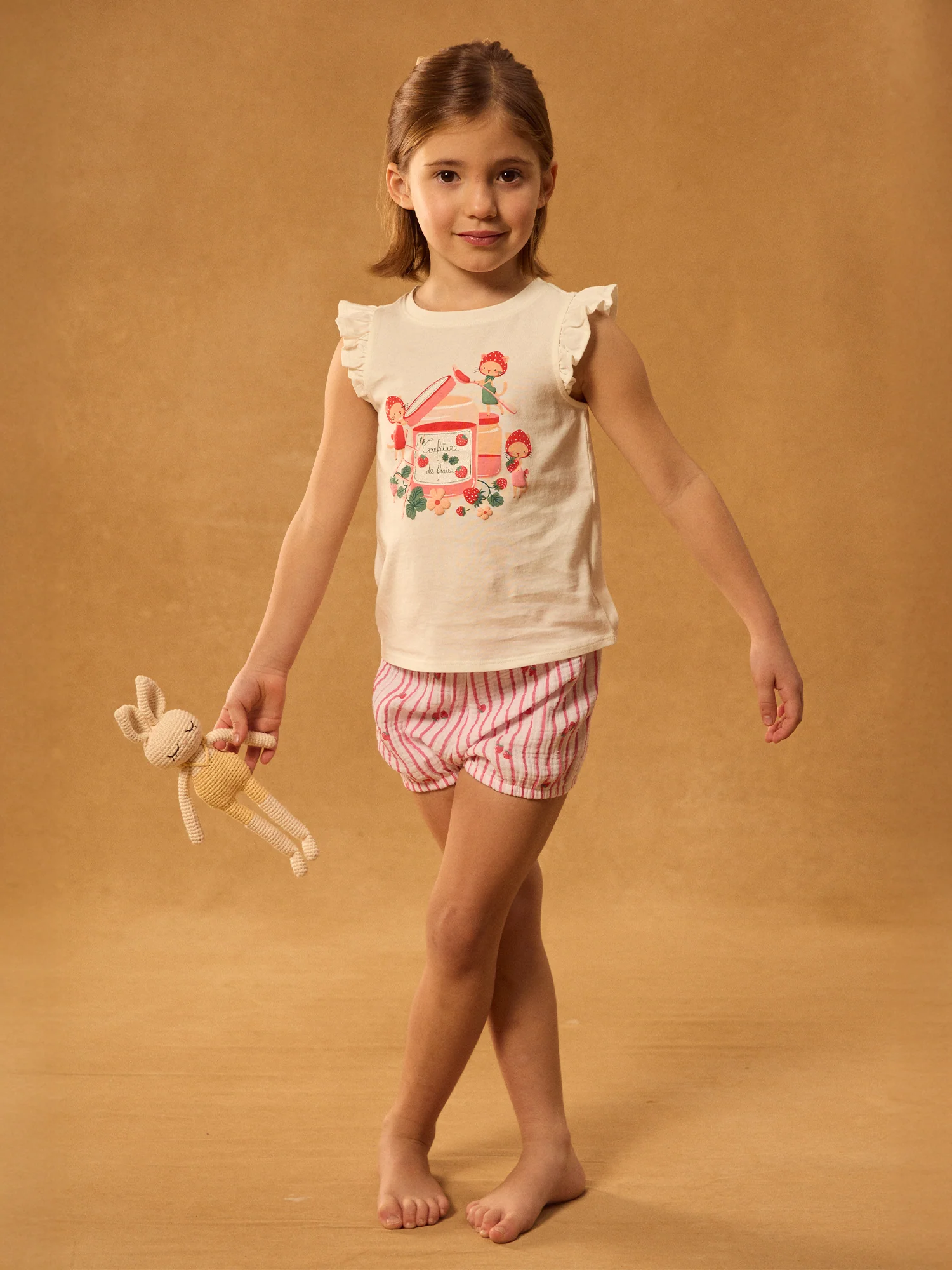 Pyjama écru imprimé fraises Fille - Image 4