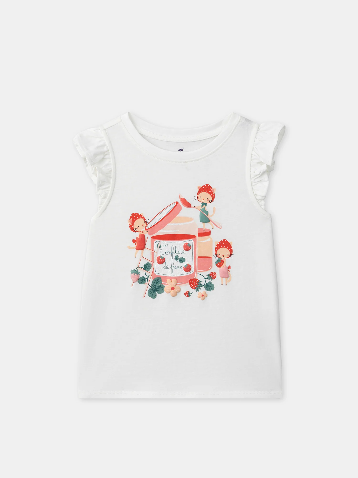 Pyjama écru imprimé fraises Fille - Image 5